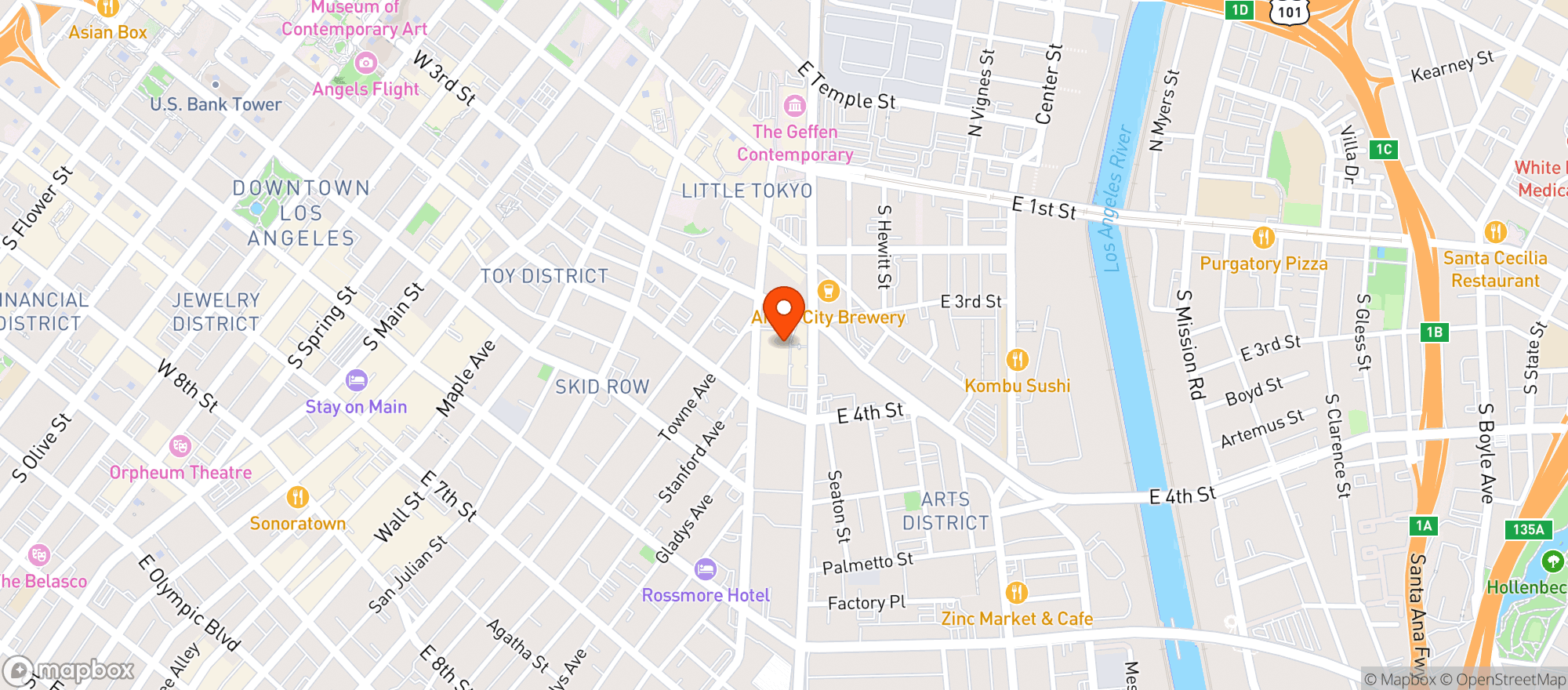 Map showing Little Tokyo Galleria Marketplace