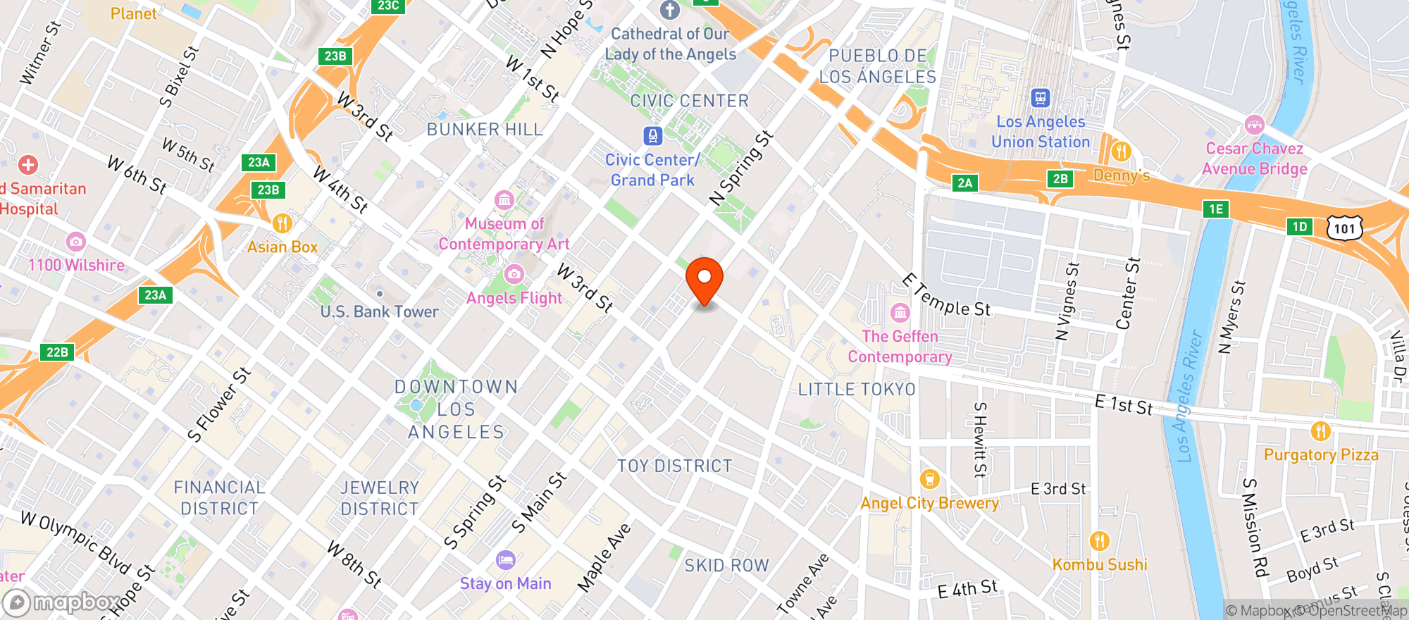 Map showing Vibiana Events