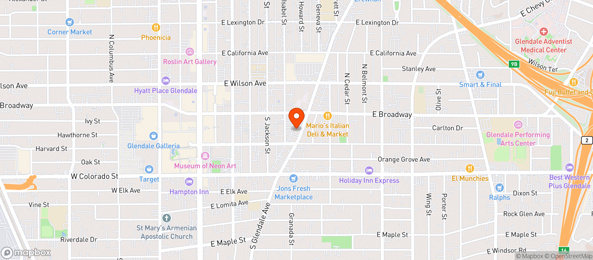 Map showing Jewel City Bowl