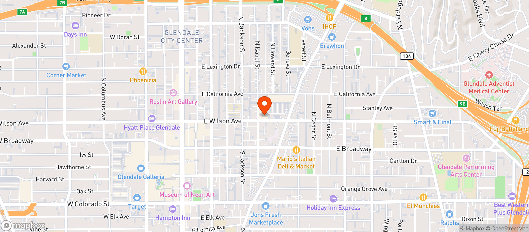 Map showing Ralphs