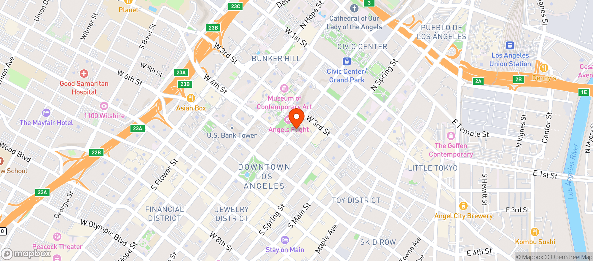 Map showing La Cita