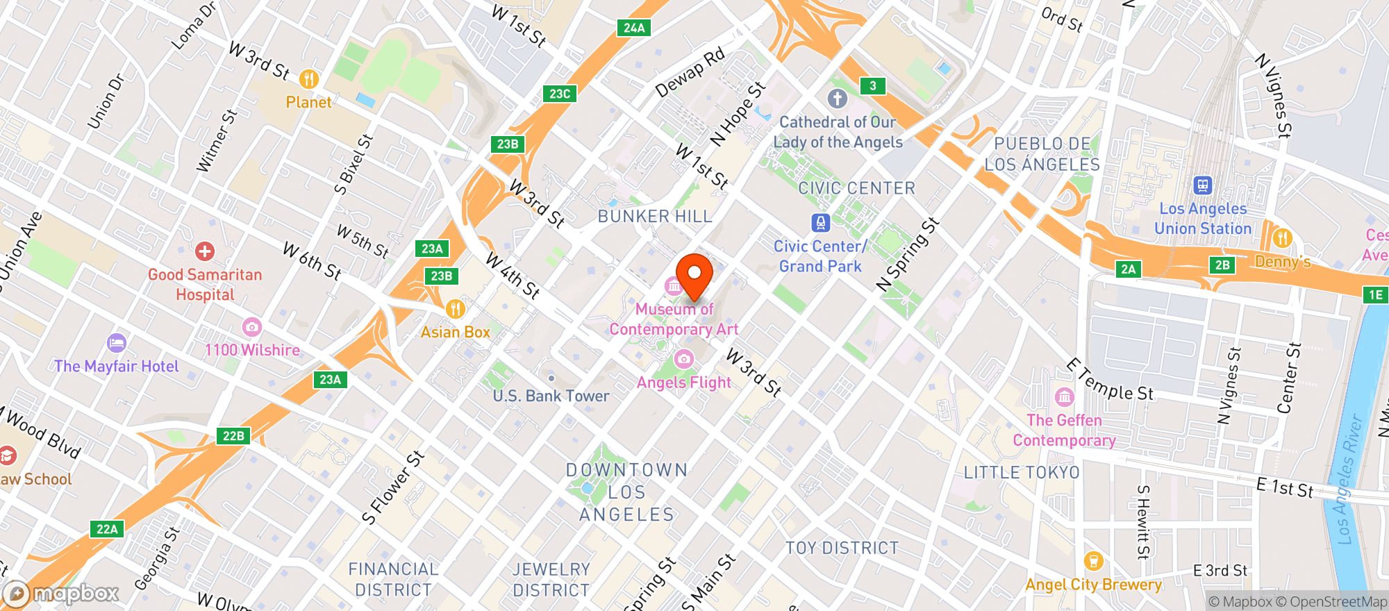 Map showing Omni Hotel