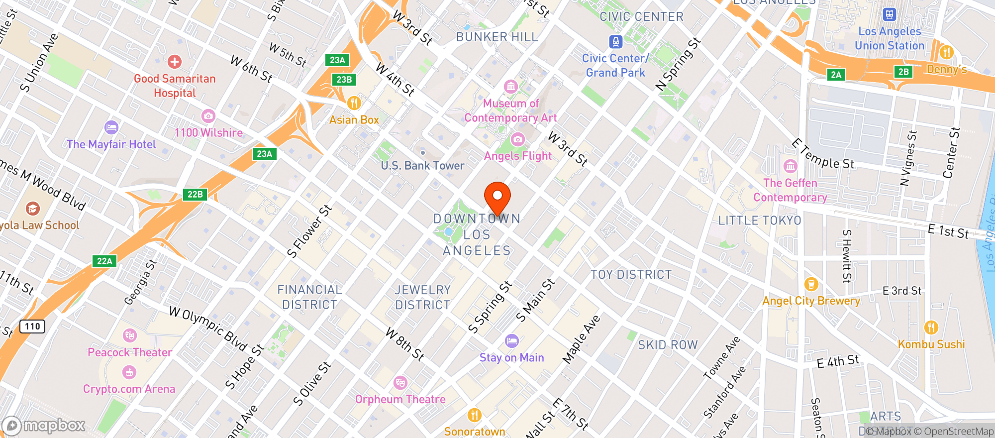 Map showing Trimana Fresh Food Market 5th/ Broadway
