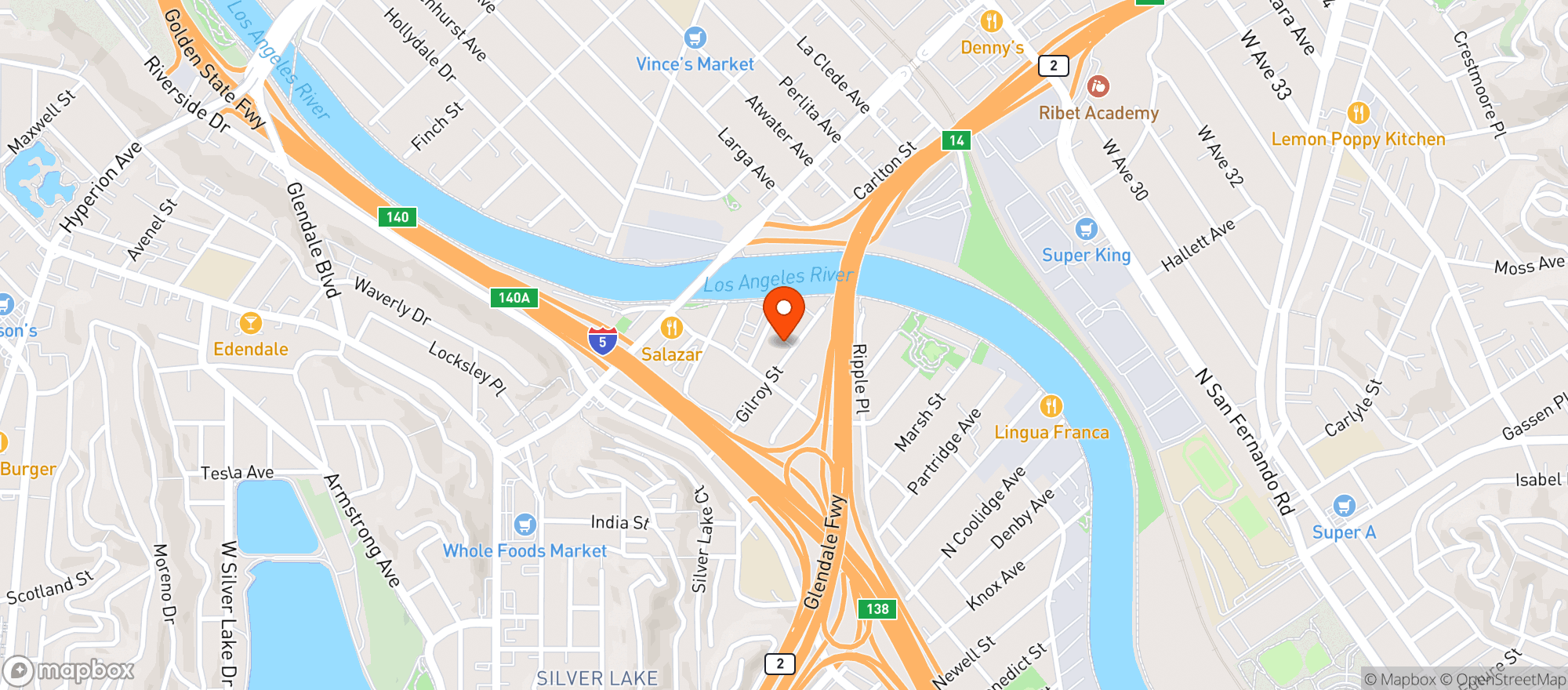 Map showing Frogtown Brewery