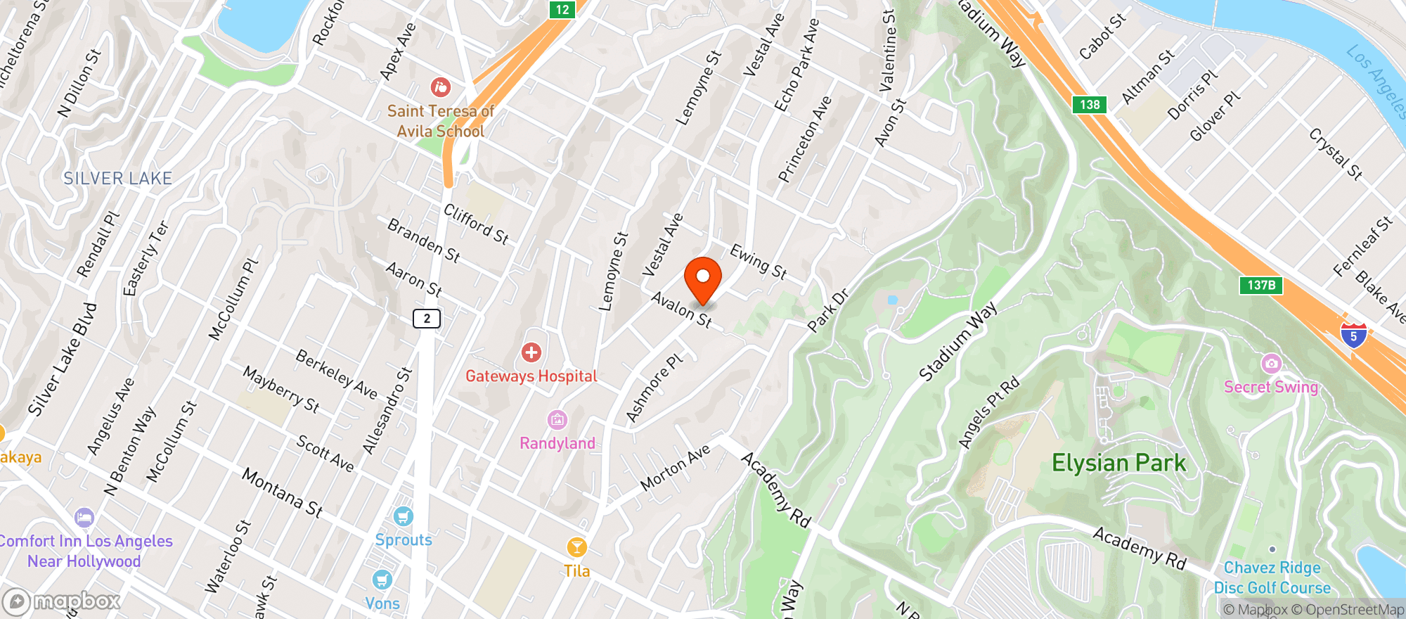 Map showing Echo Park Market