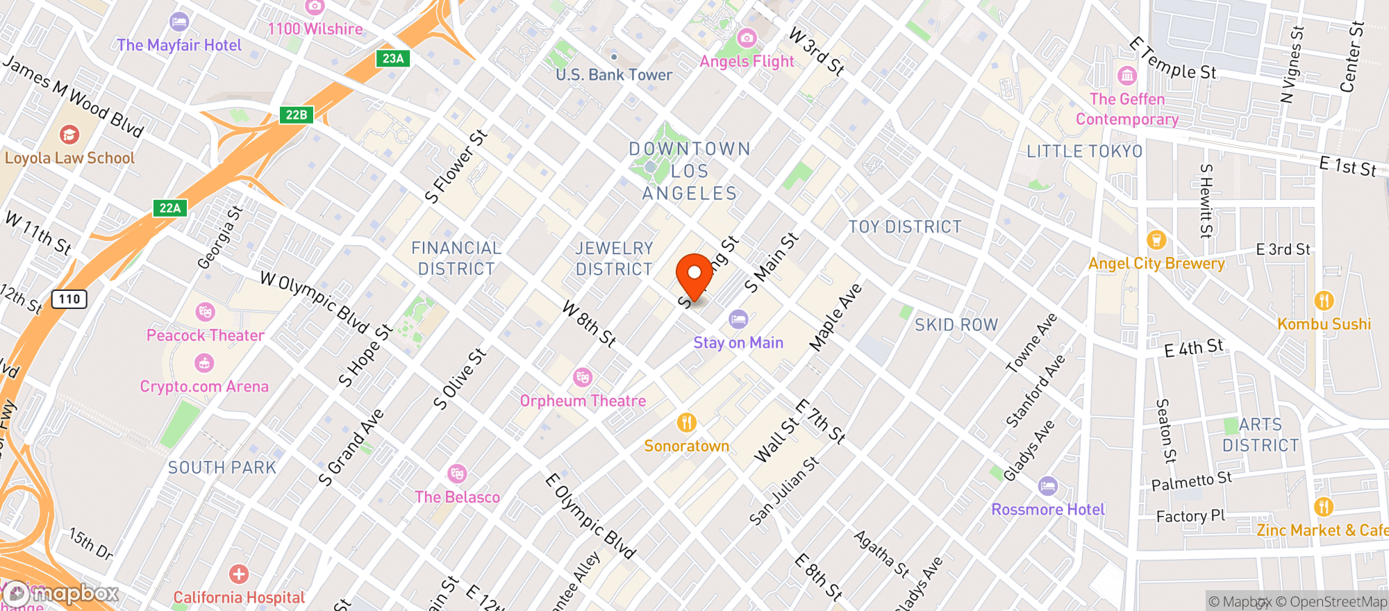 Map showing DTLA Bodega