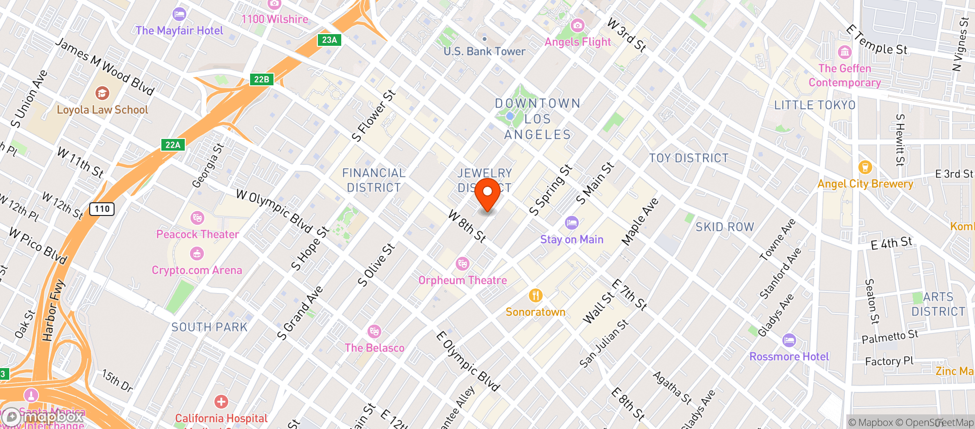 Map showing MEDMEN DTLA RETAIL
