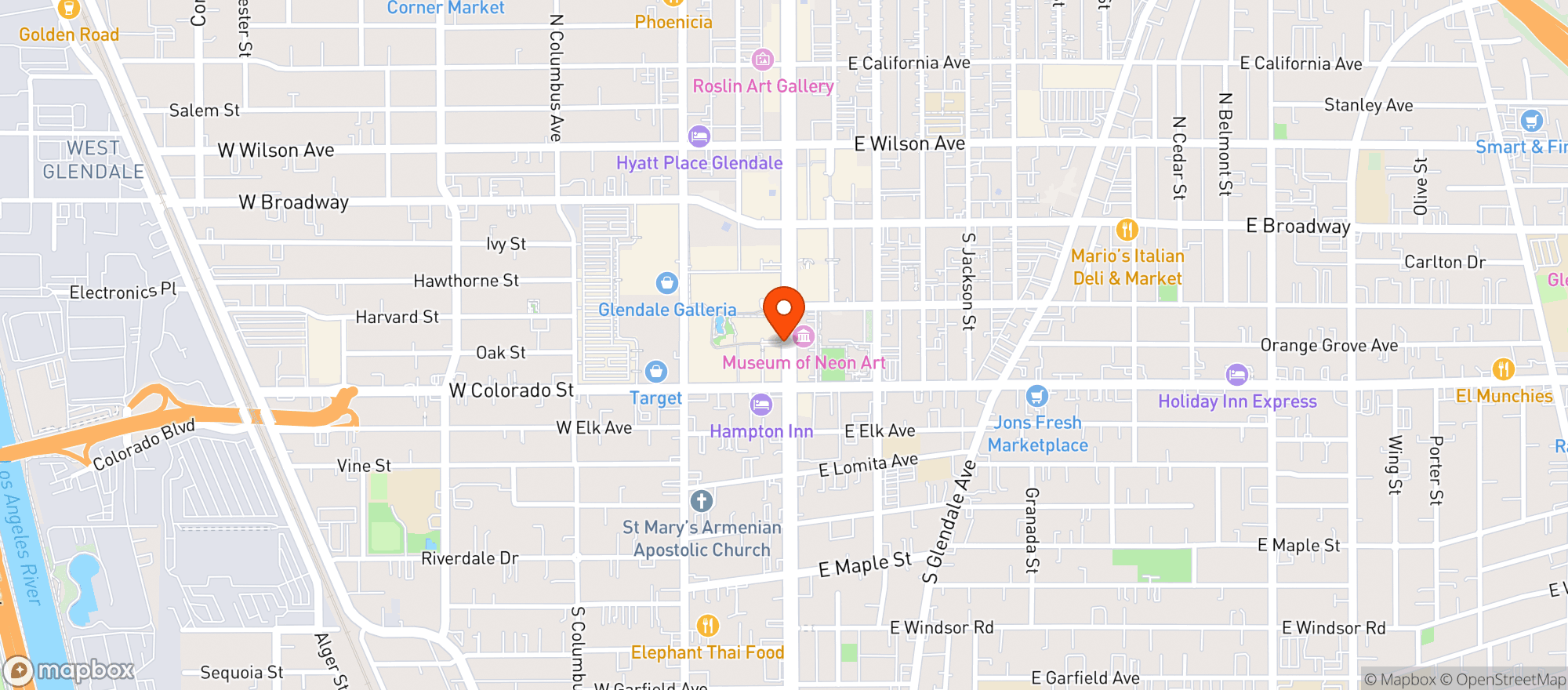 Map showing Bourbon Steak