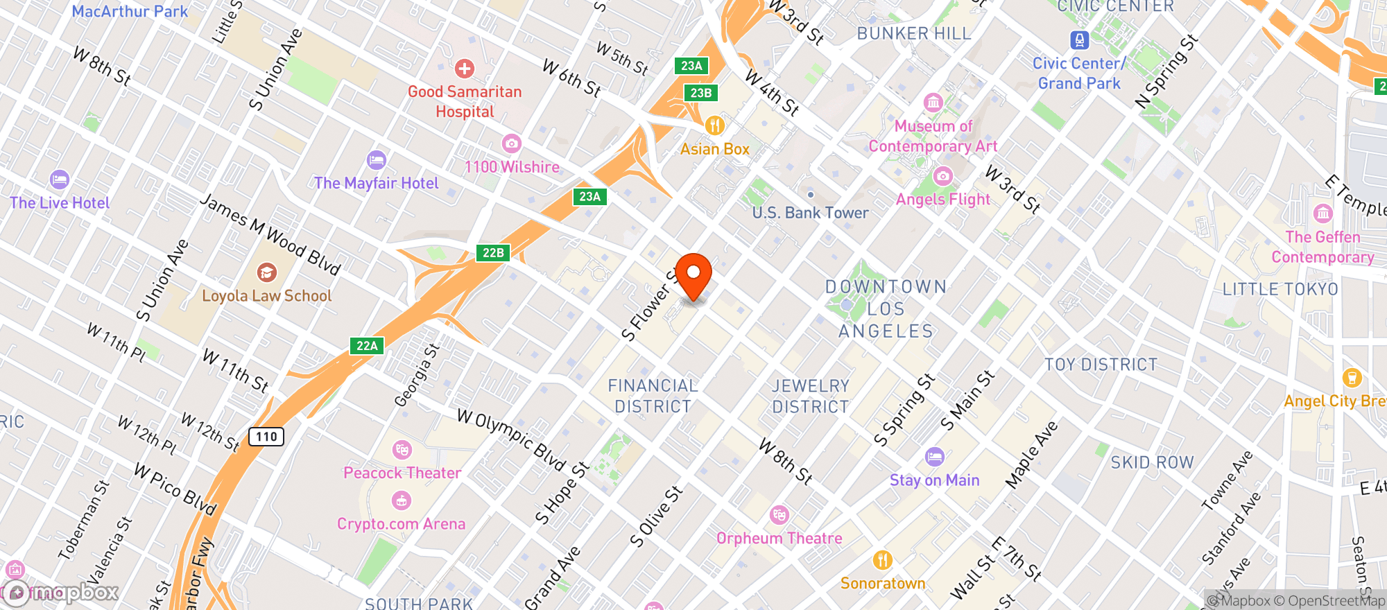 Map showing Joey Dtla