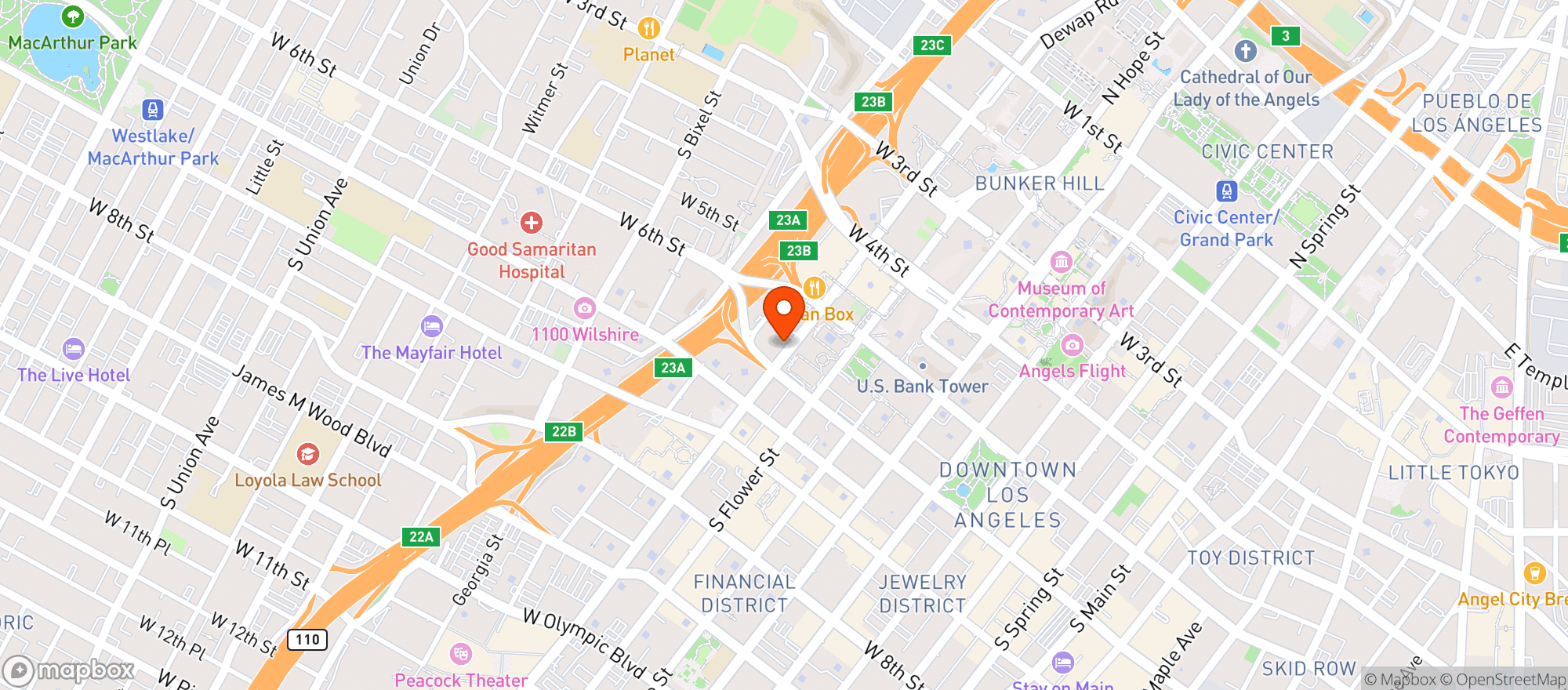 Map showing Jonathan Club