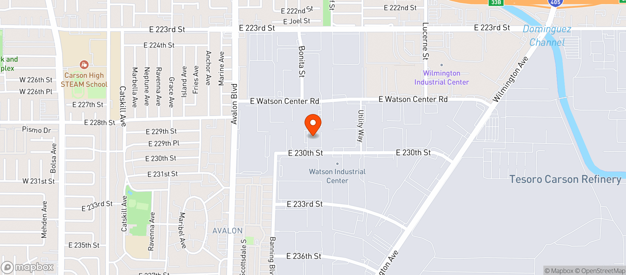 Map showing Bristol Farms Warehouse