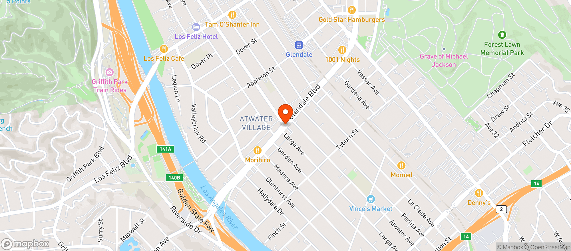 Map showing Kopper Keg Liquors - Los Angeles
