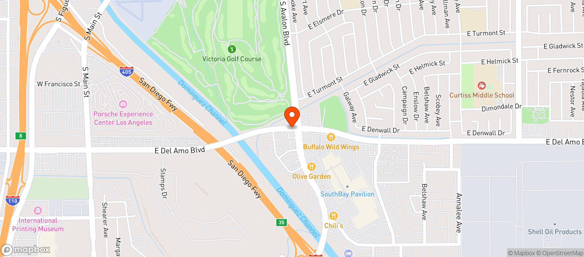 Map showing Mobil - Carson