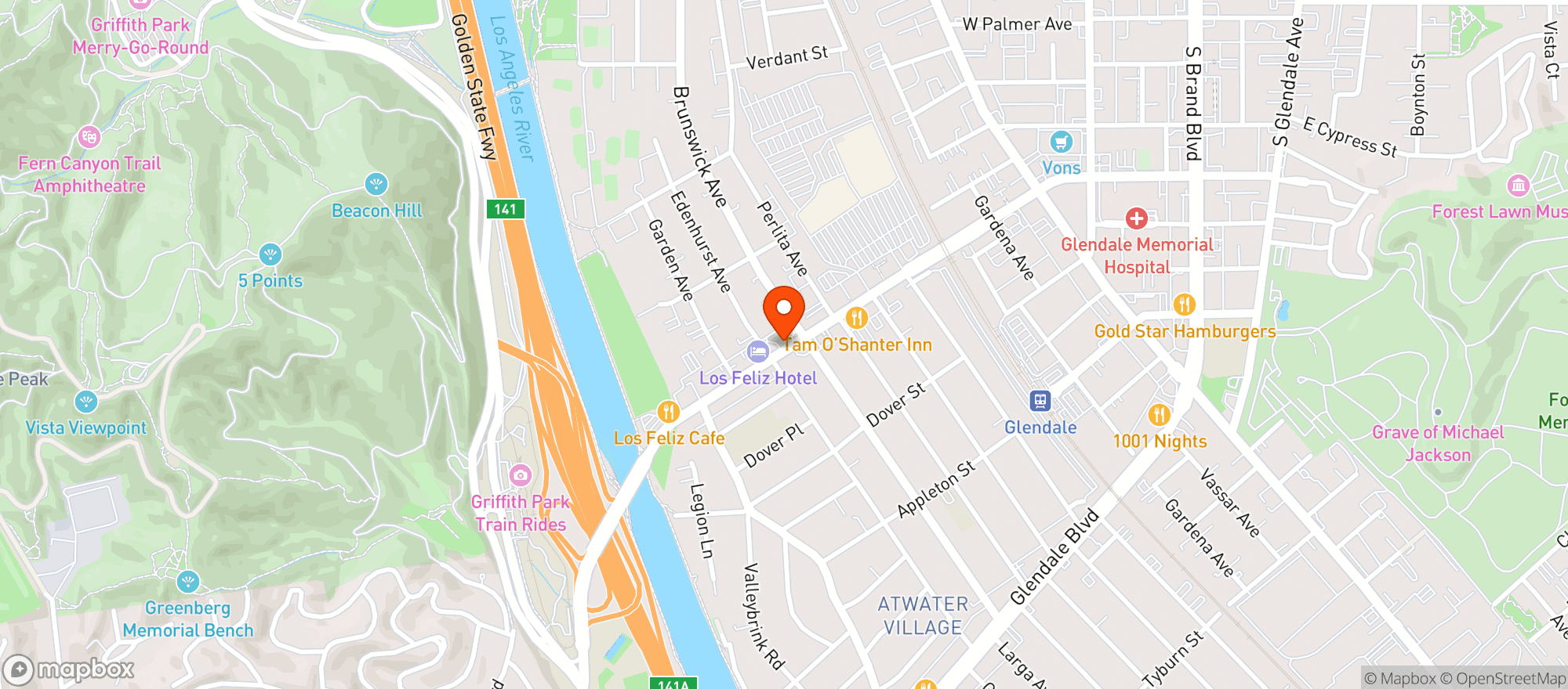 Map showing Shell-Los Feliz Oil