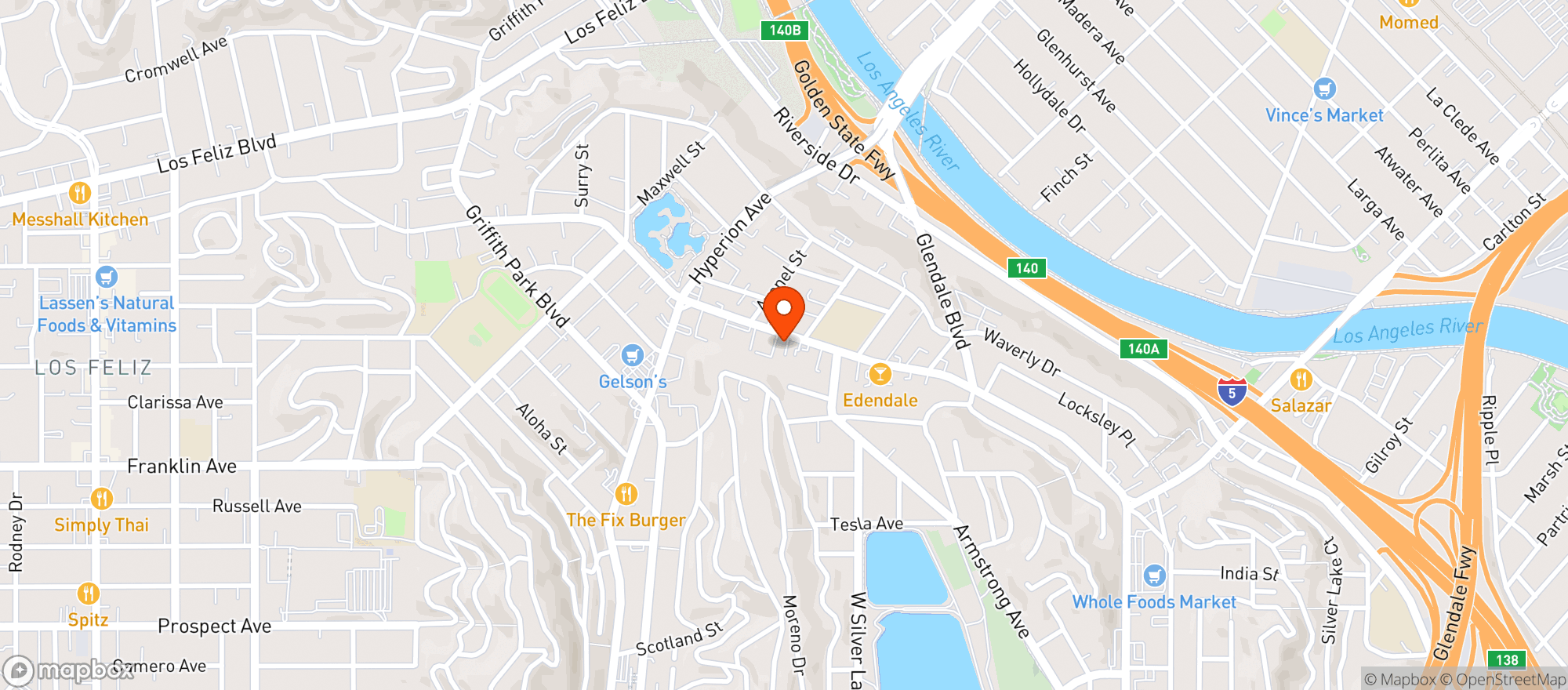Map showing Broome Street General Store- Silver Lake