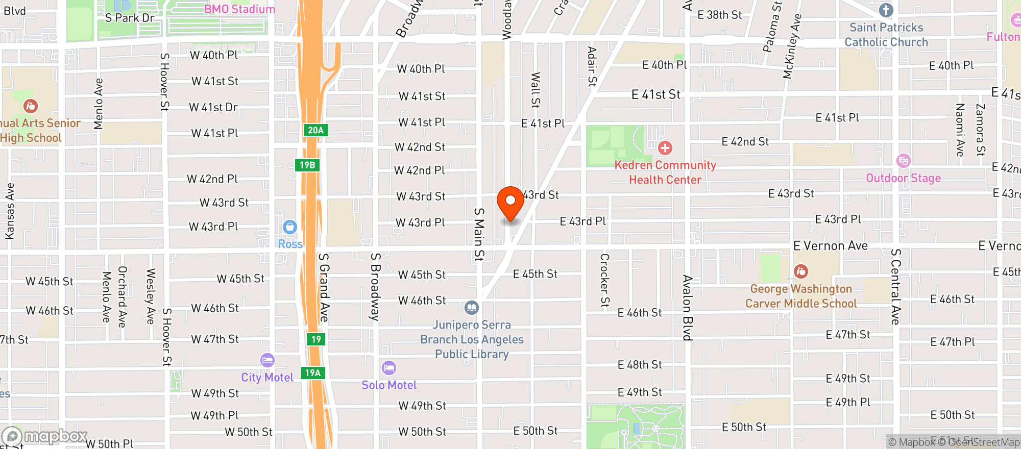 Map showing Highway - Dtla