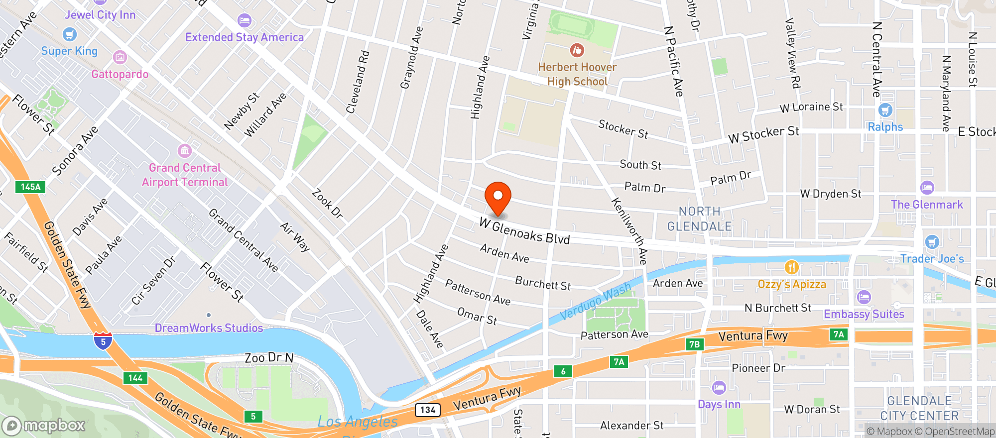 Map showing Mission Wine & Spirits - Glendale