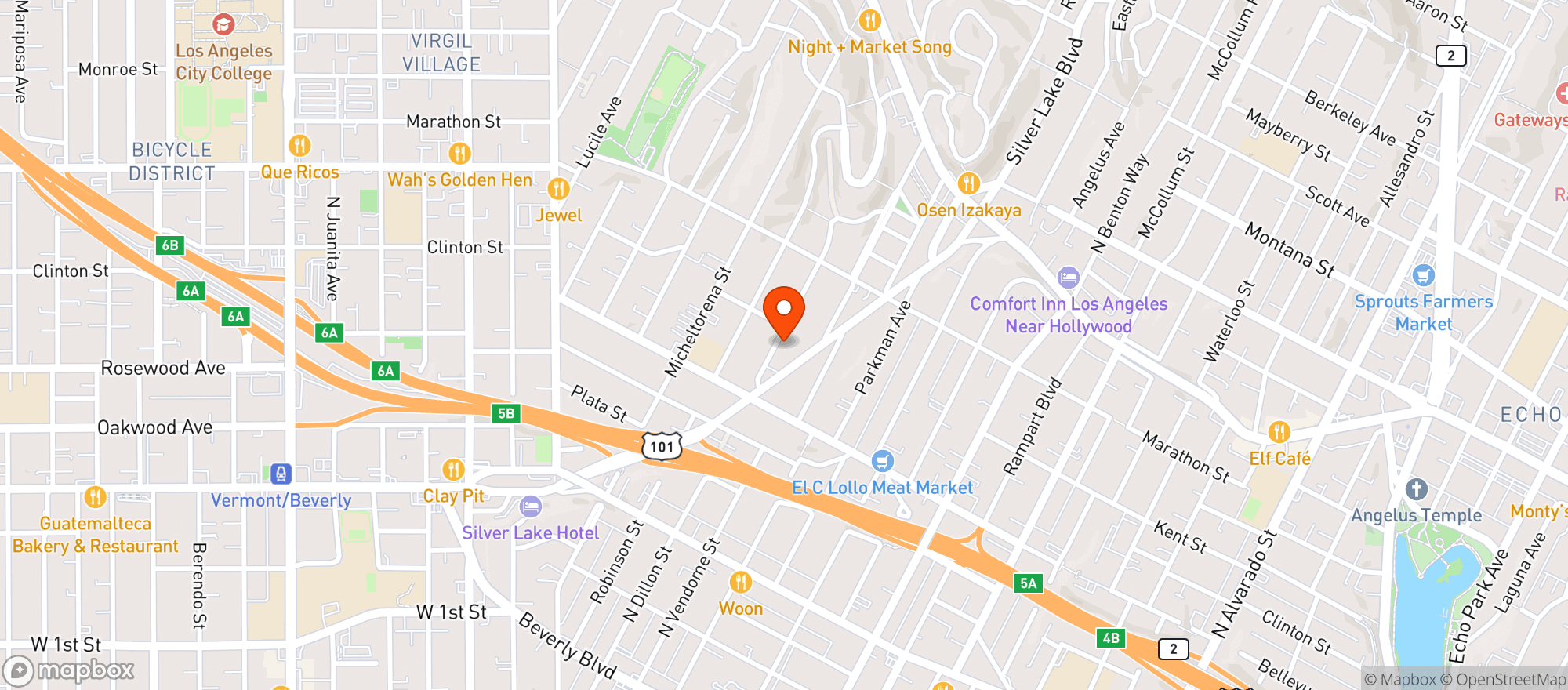 Map showing Mikron Liquor - Los Angeles