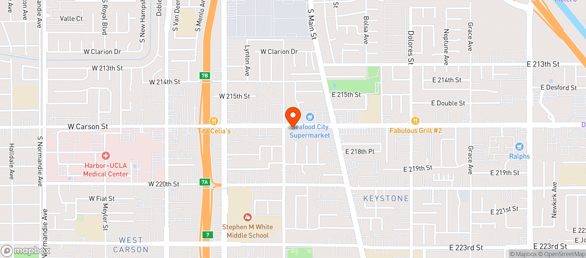 Map showing Sandys Liquor Store