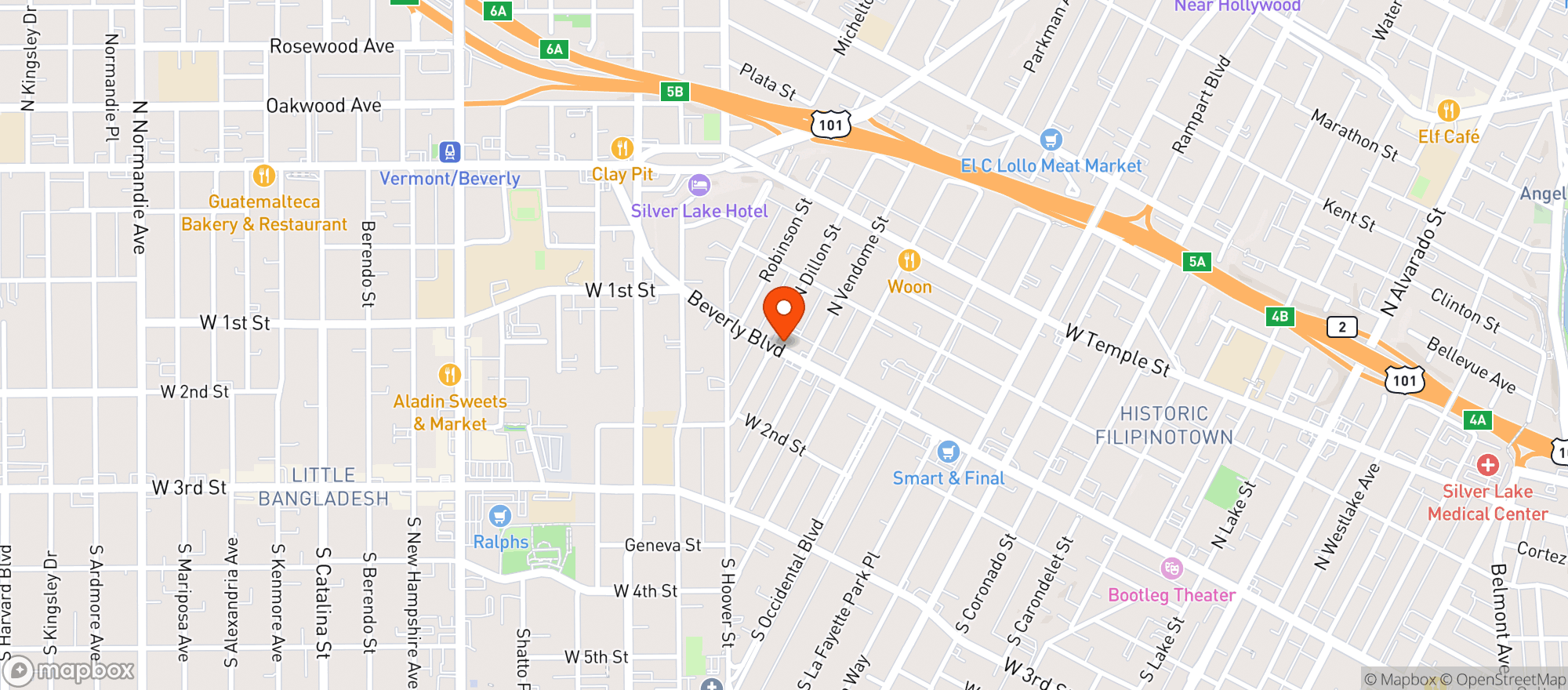 Map showing Genever LA