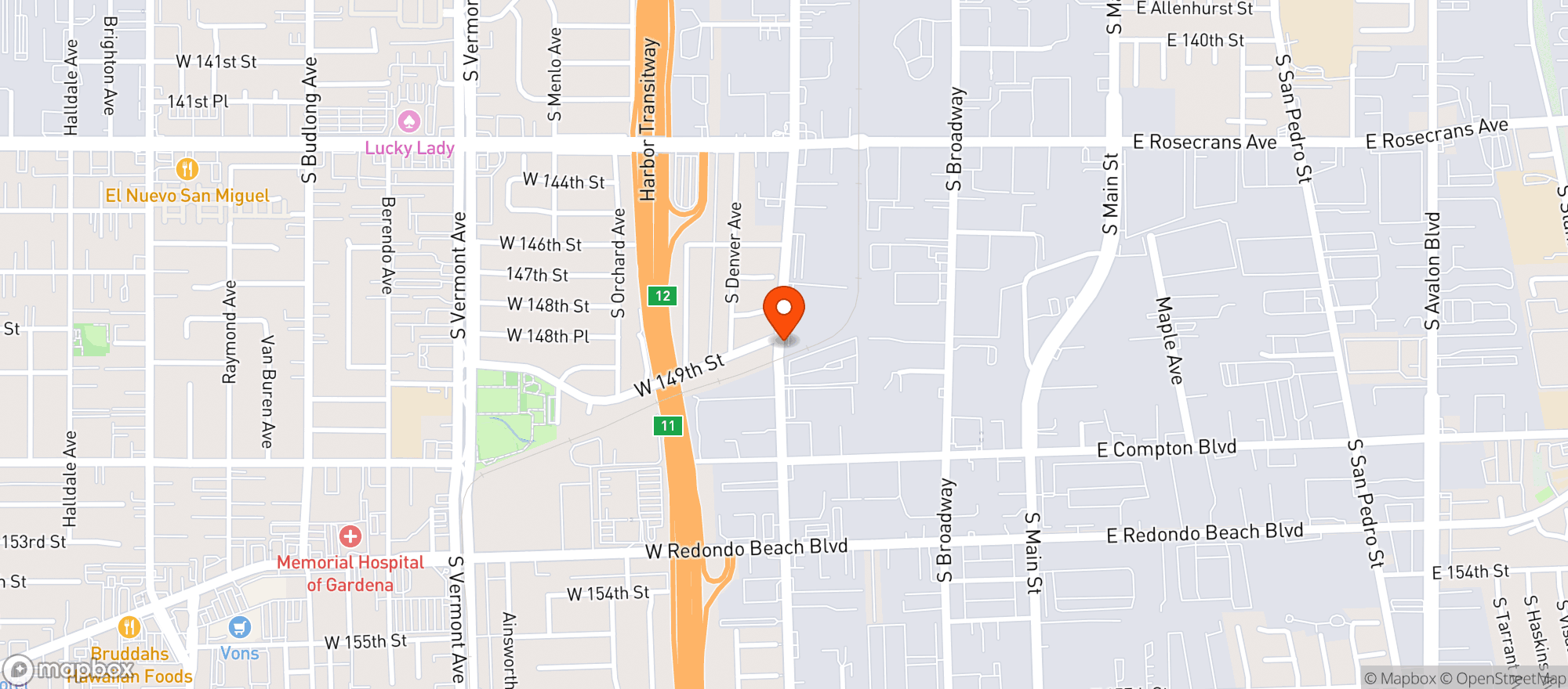 Map showing Caffe Luxxe