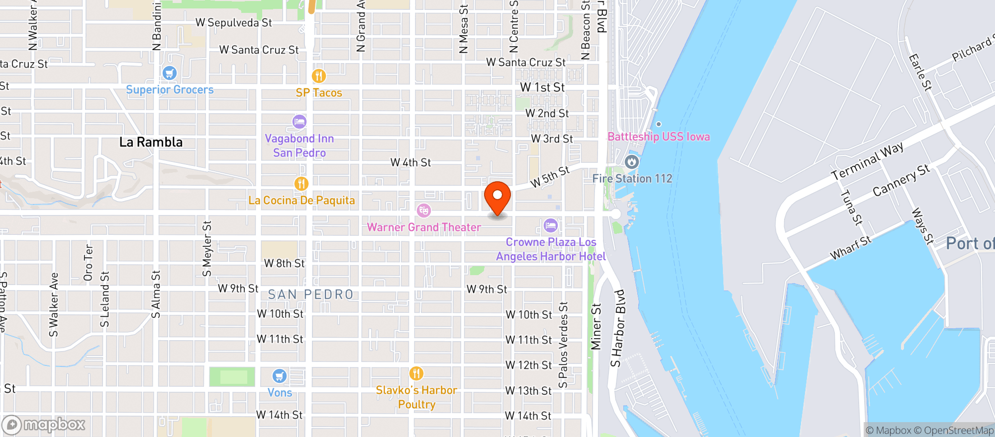 Map showing San Pedro Brewing Co