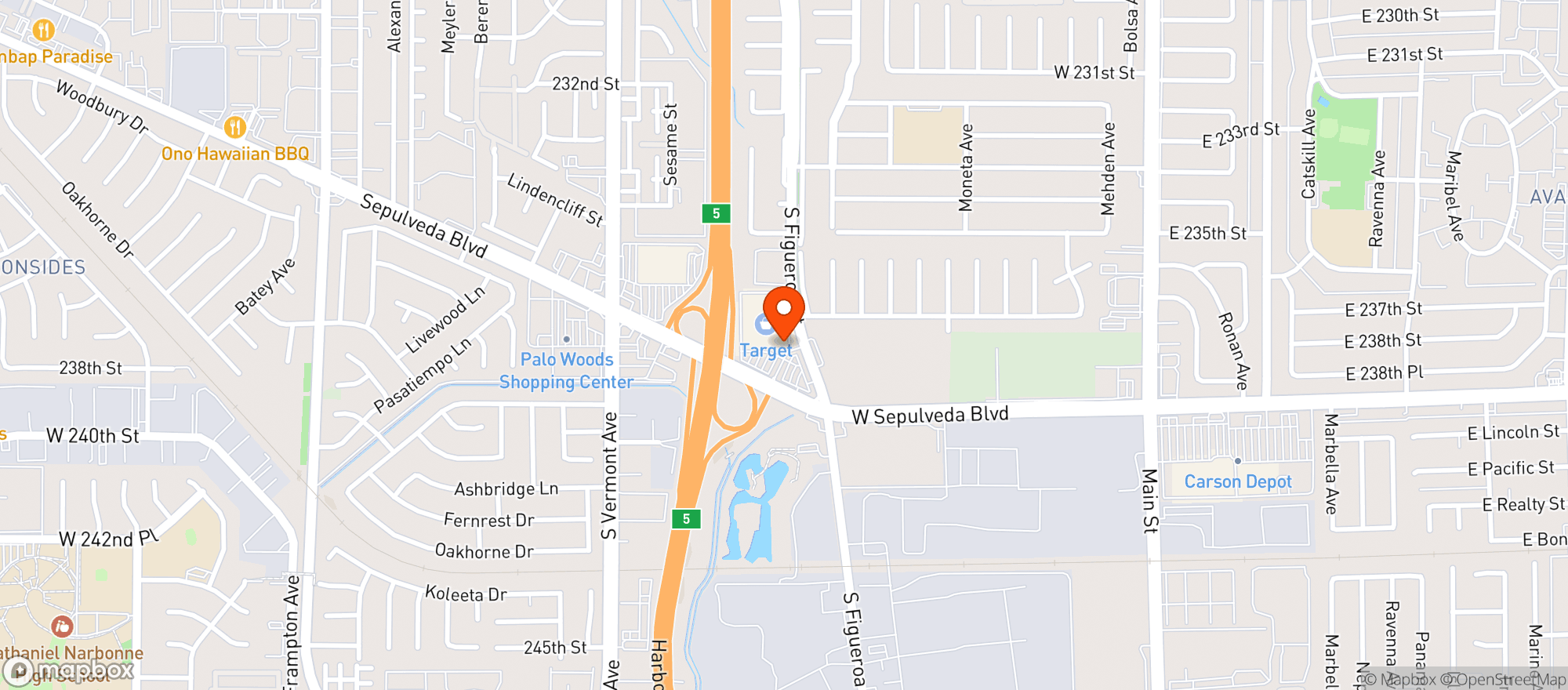 Map showing Target