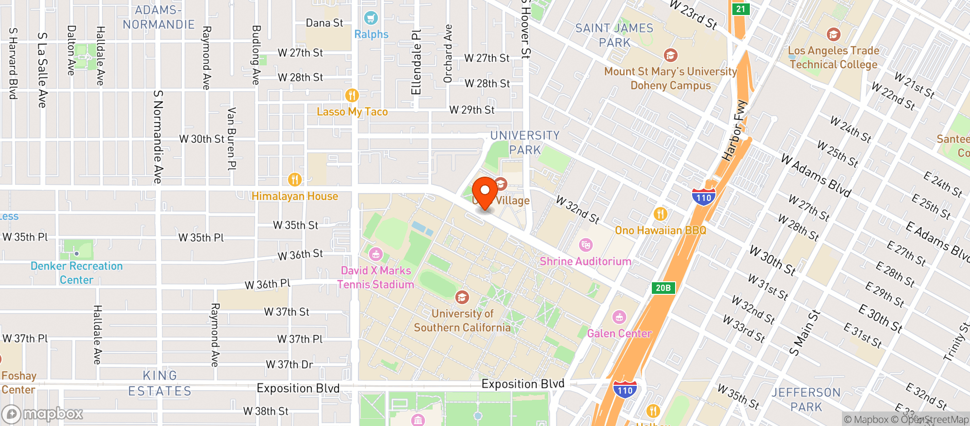 Map showing City Tacos