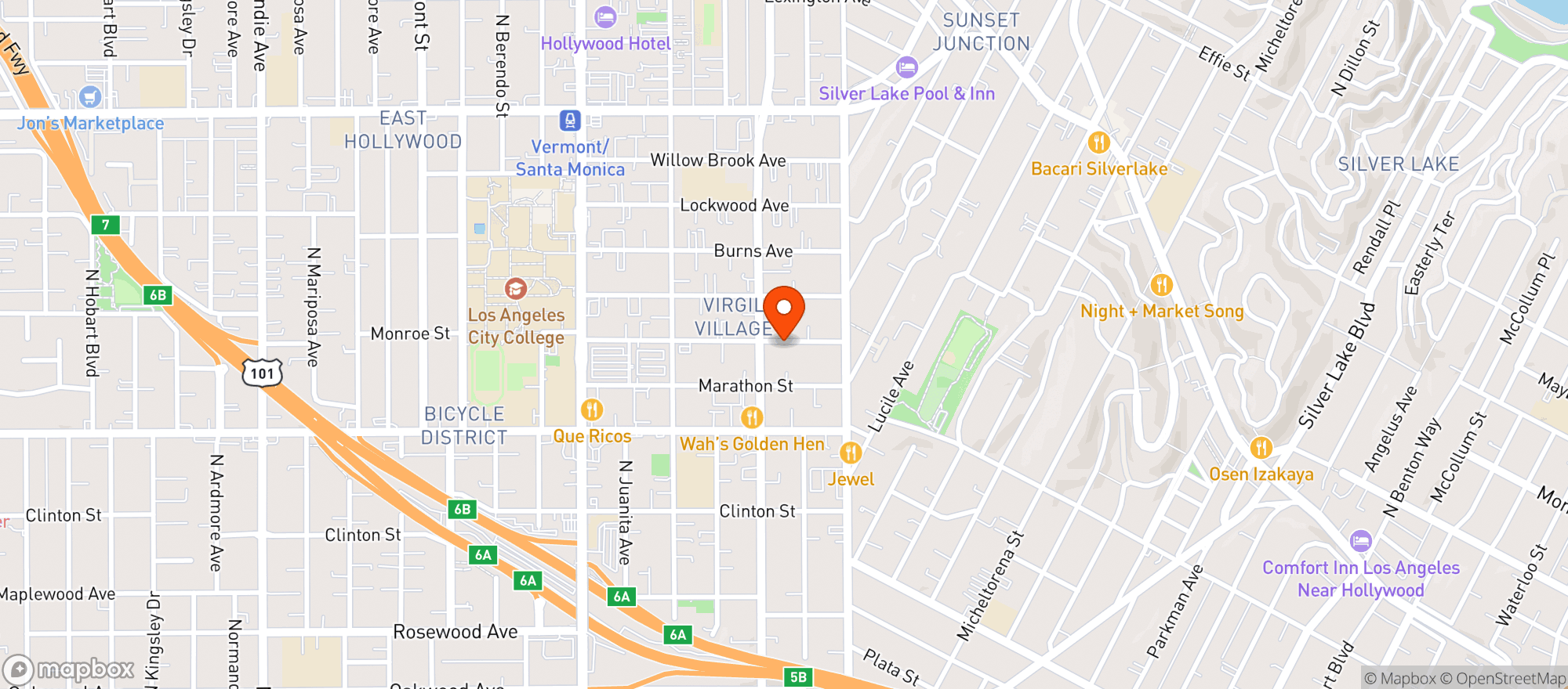 Map showing Virgil Liquor