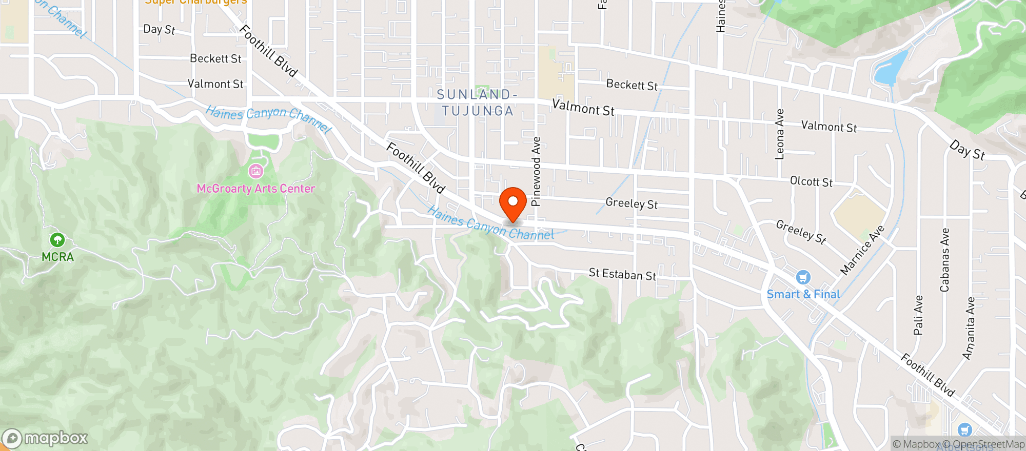 Map showing Foothill Wellness Center