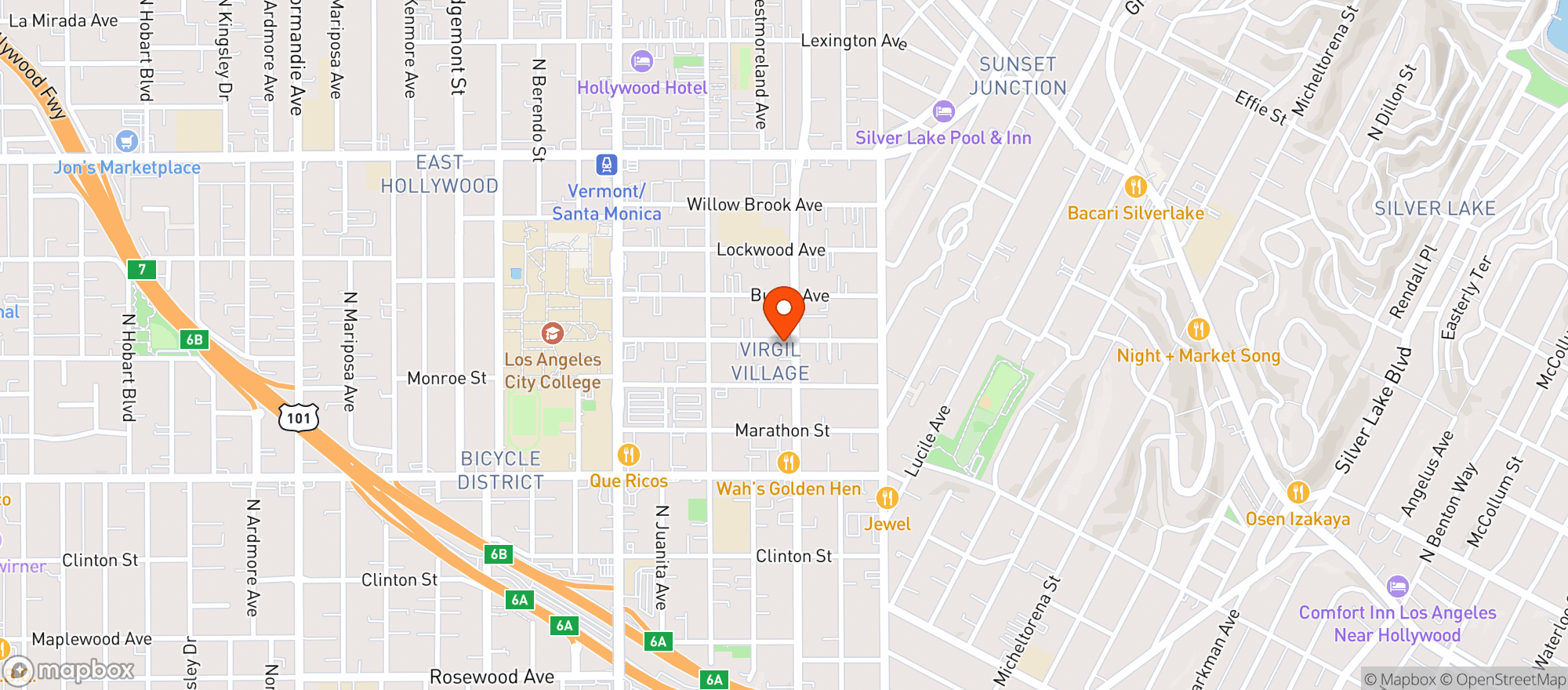 Map showing Happy's Liquor
