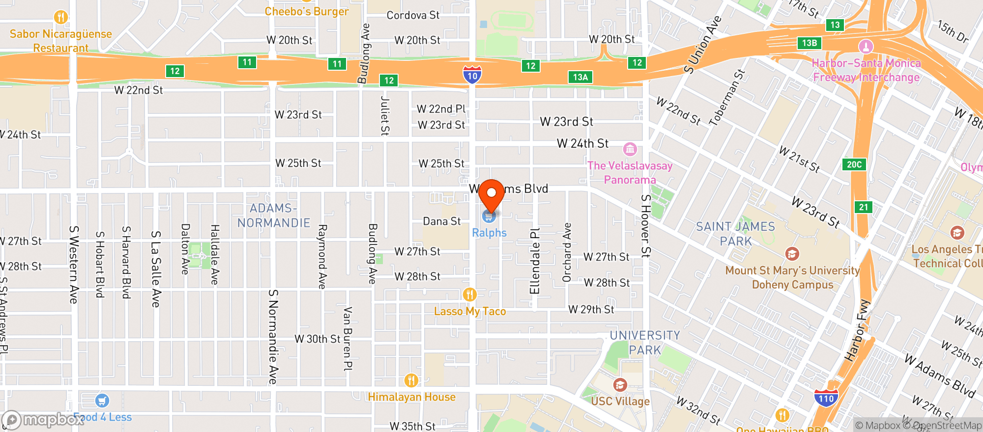 Map showing Ralphs #294