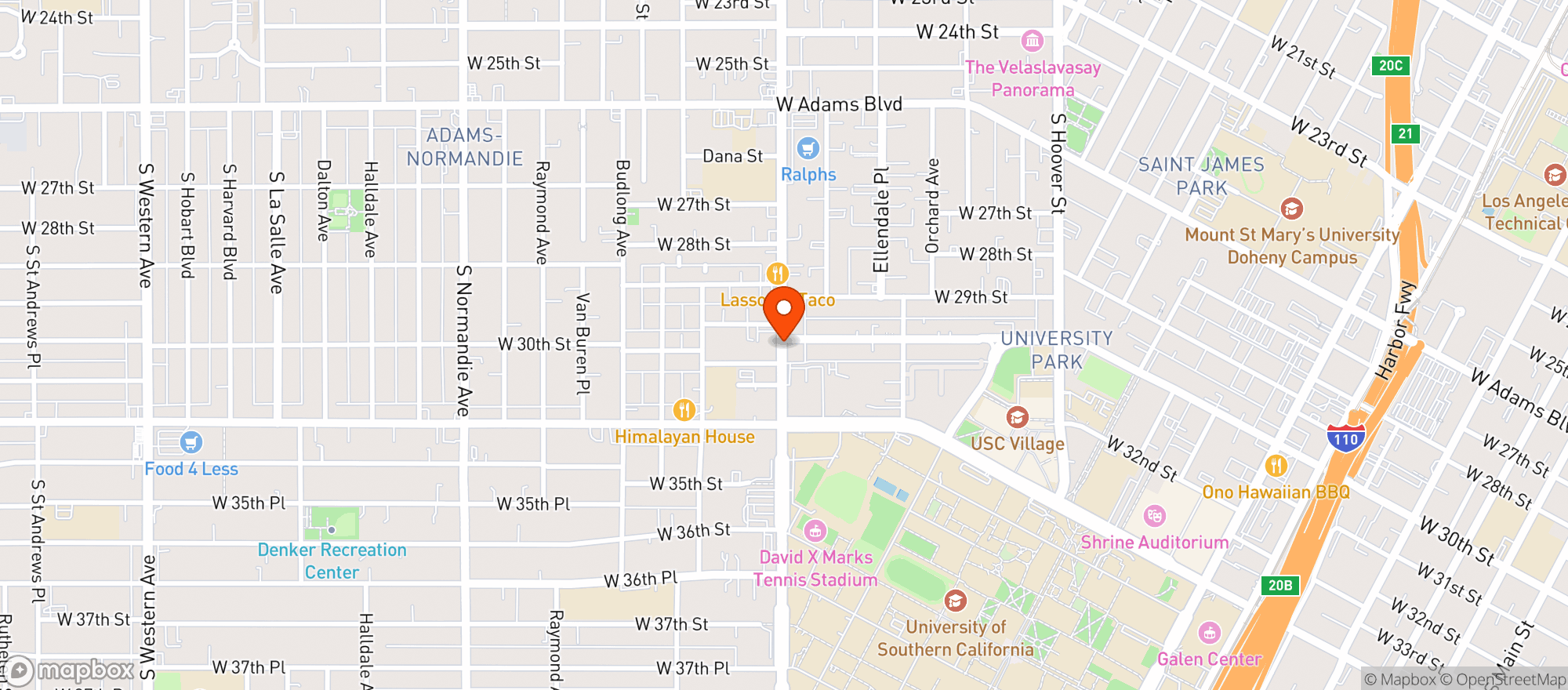 Map showing Trojan Meat Market & Liquors