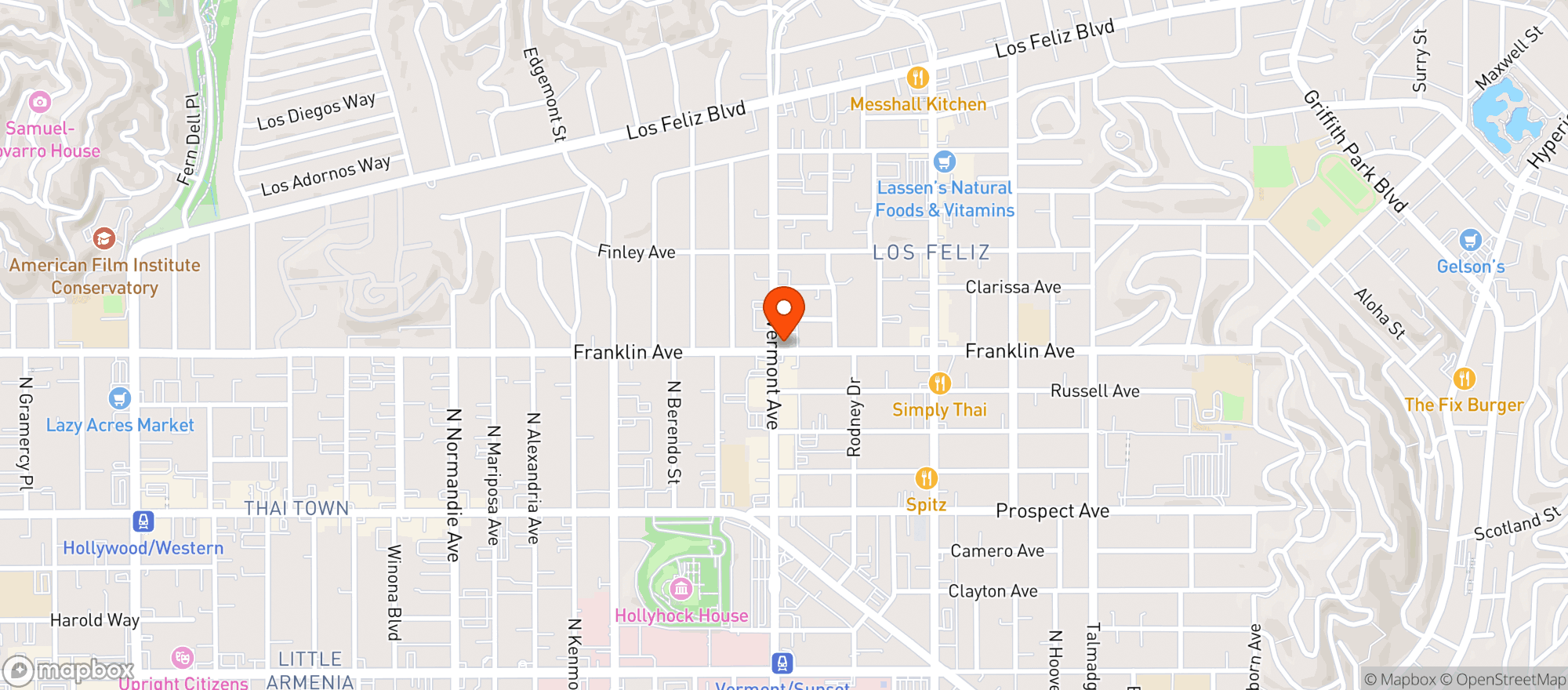Map showing Nela Rd | Los Feliz