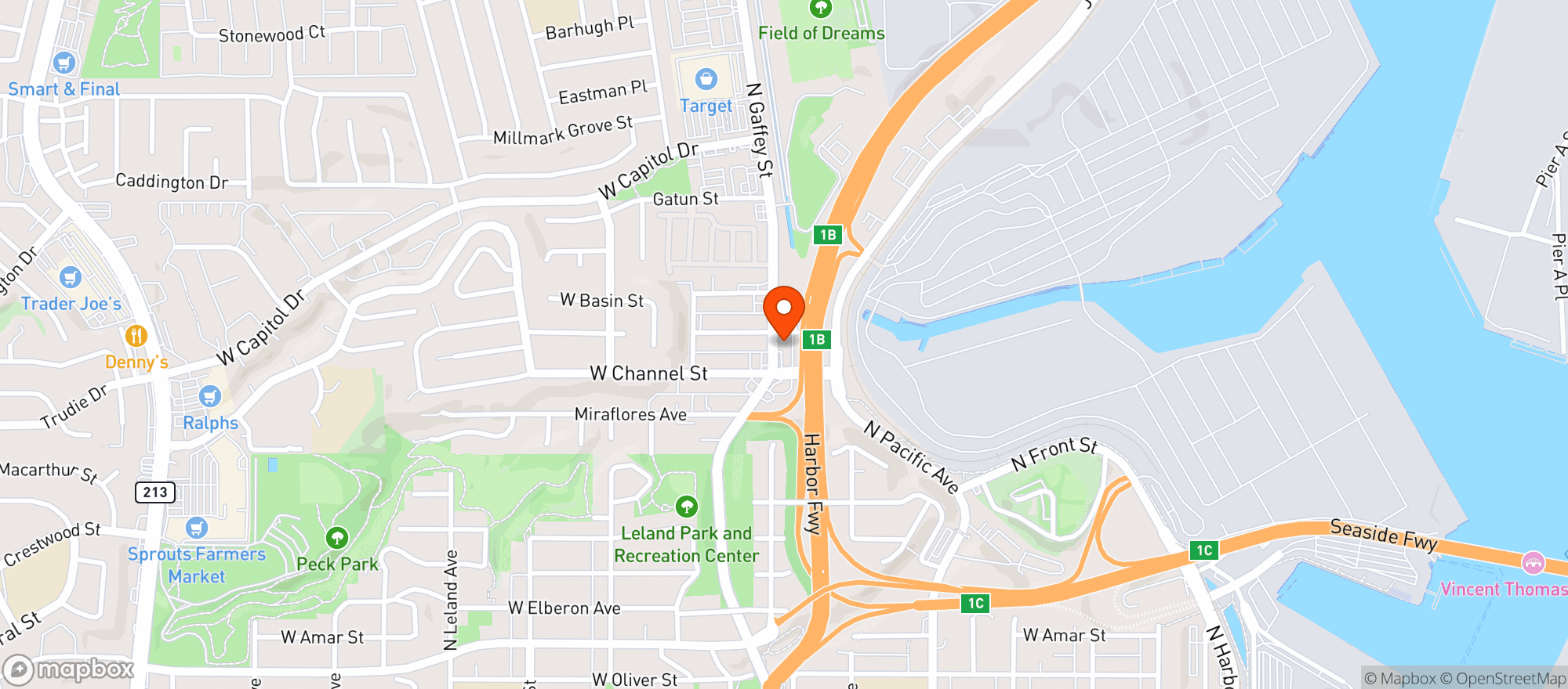 Map showing Seaport Liquor & Mart