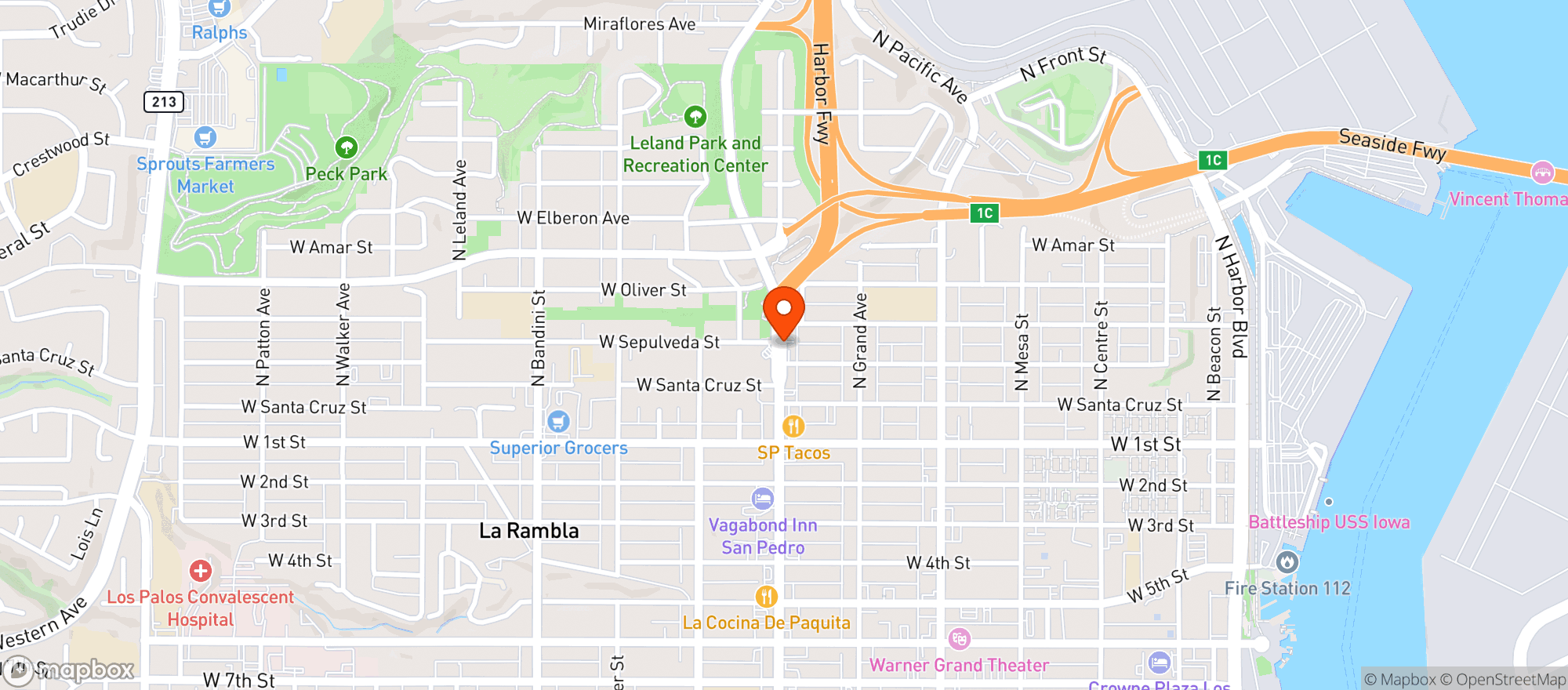 Map showing San Pedro Gas & More