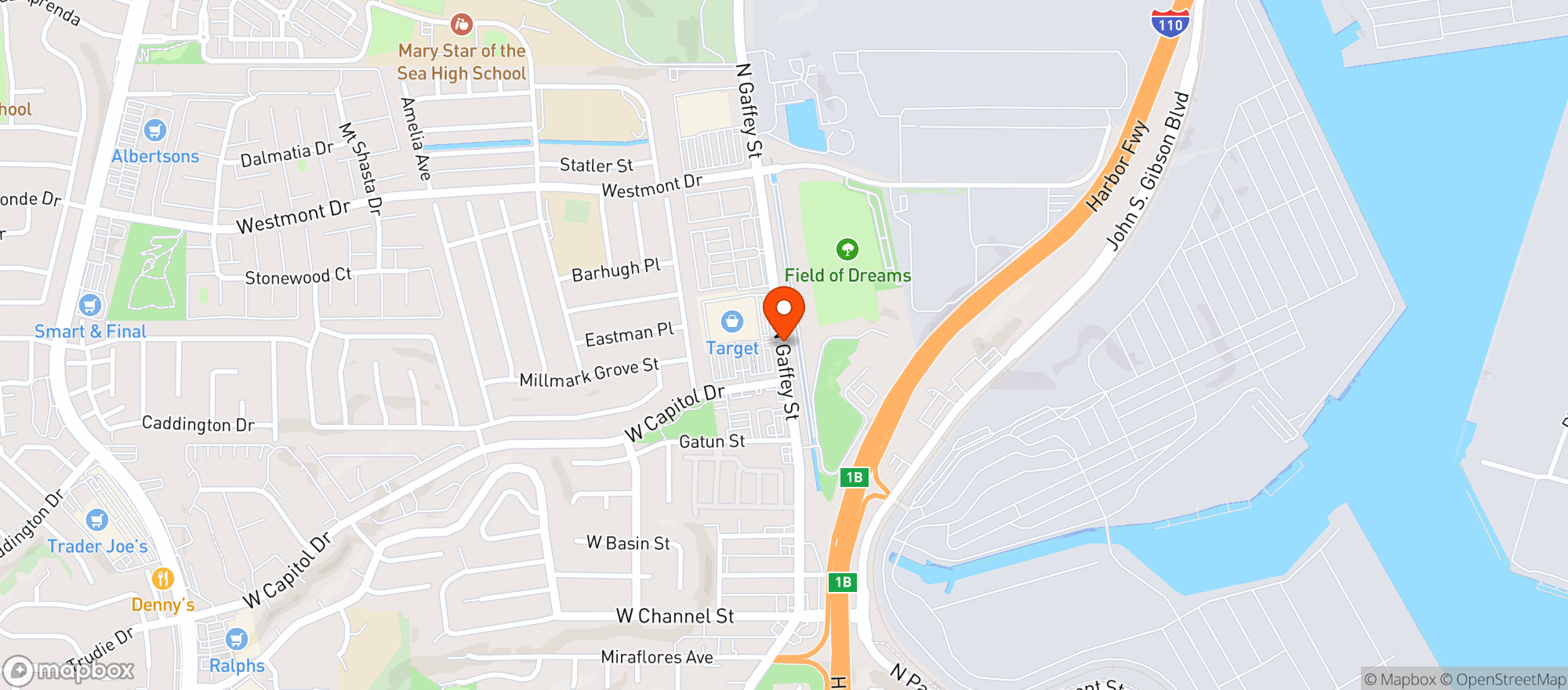 Map showing Target Store