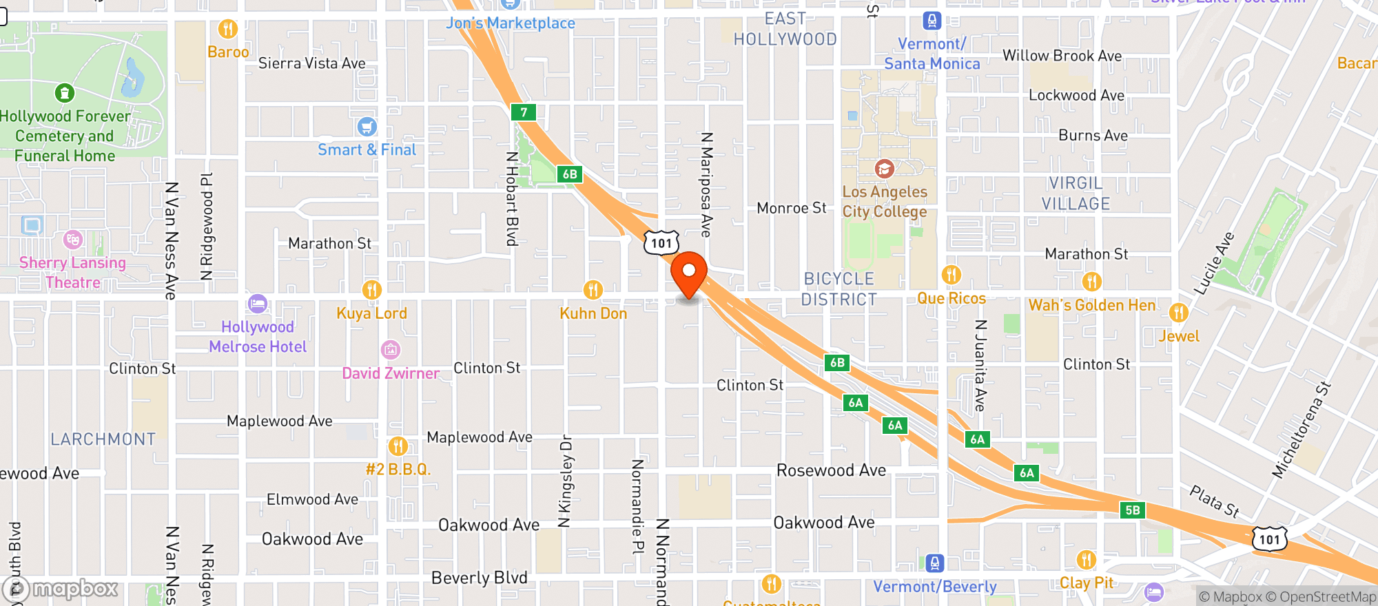 Map showing Herb Delivery - East La
