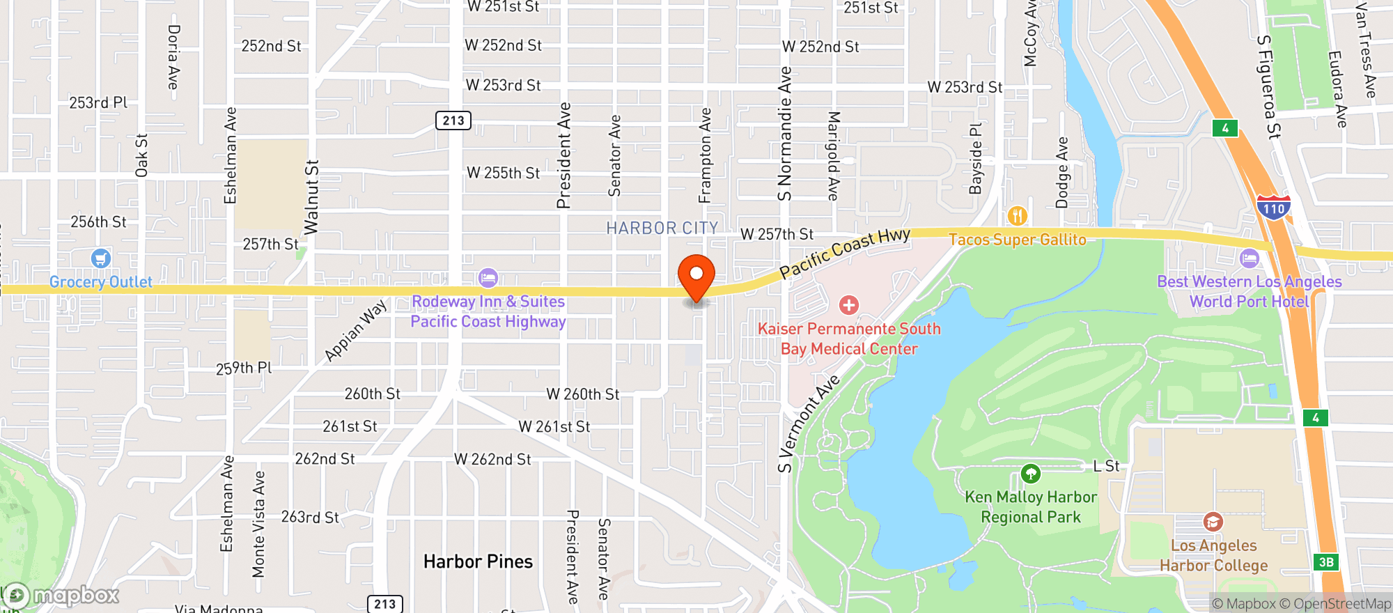 Map showing Off The Charts - Harbor City
