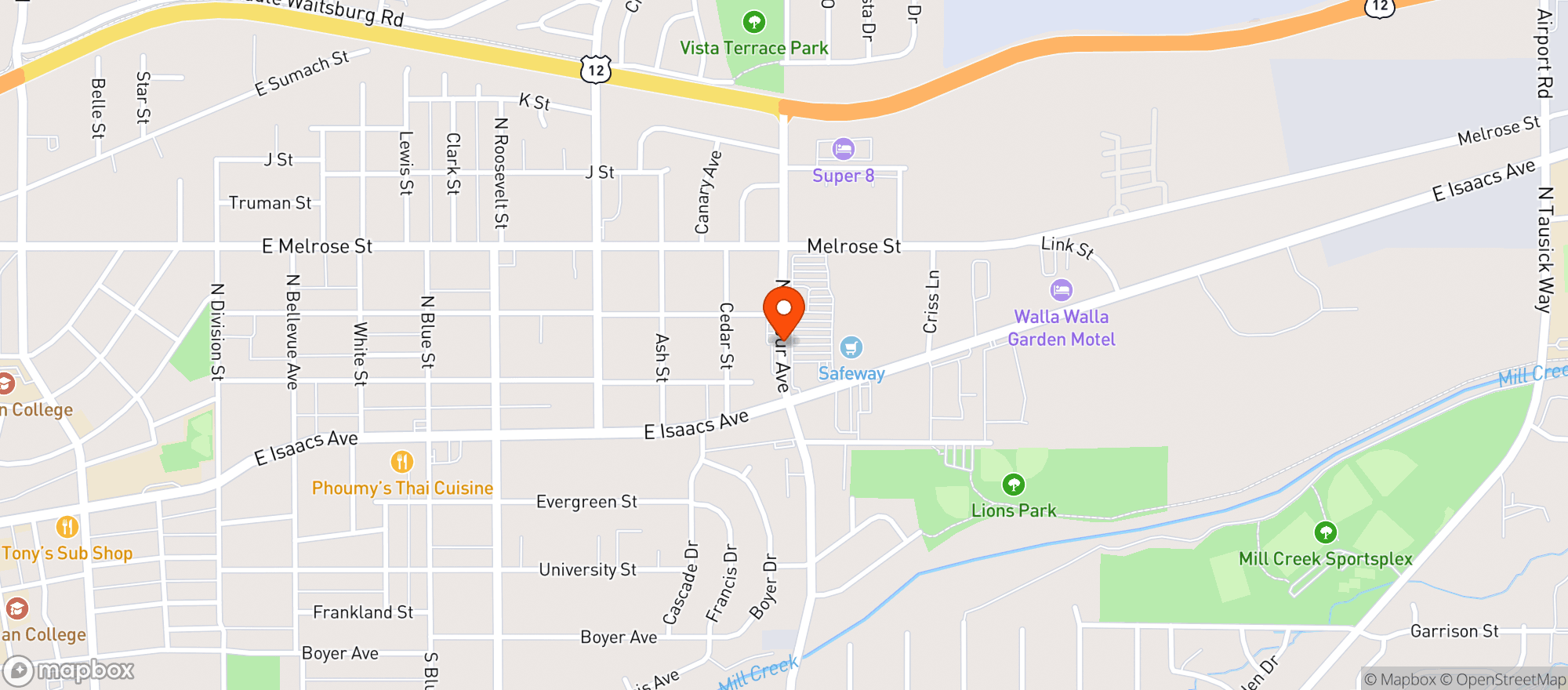 Map showing Safeway Store