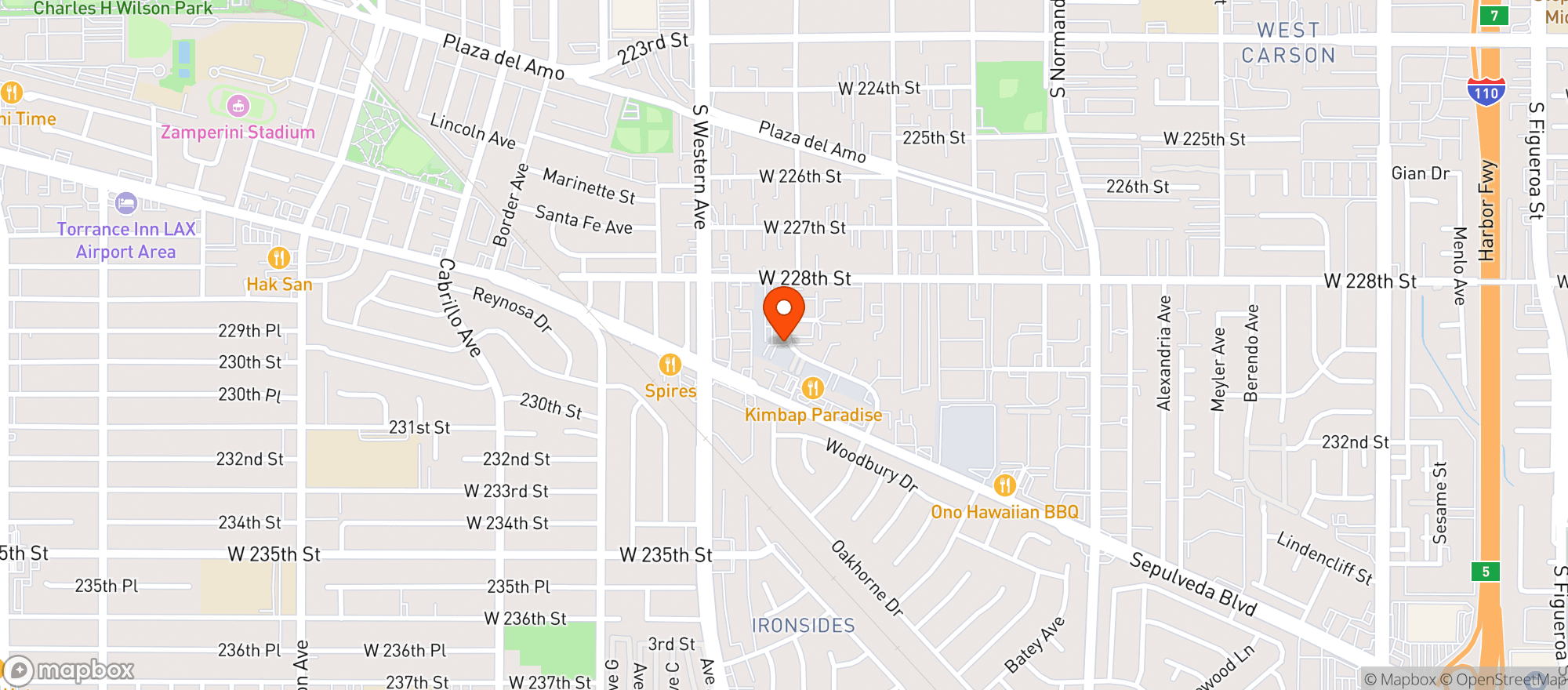 Map showing Jade Room - Torrance