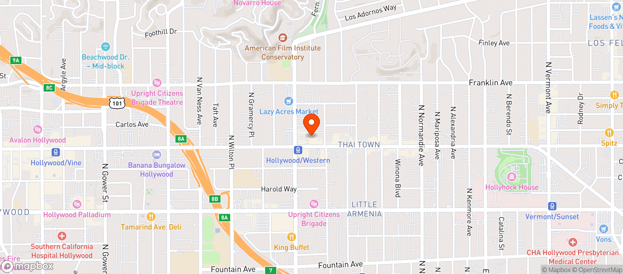 Map showing Ralphs (703) - 00206 - Hollywest