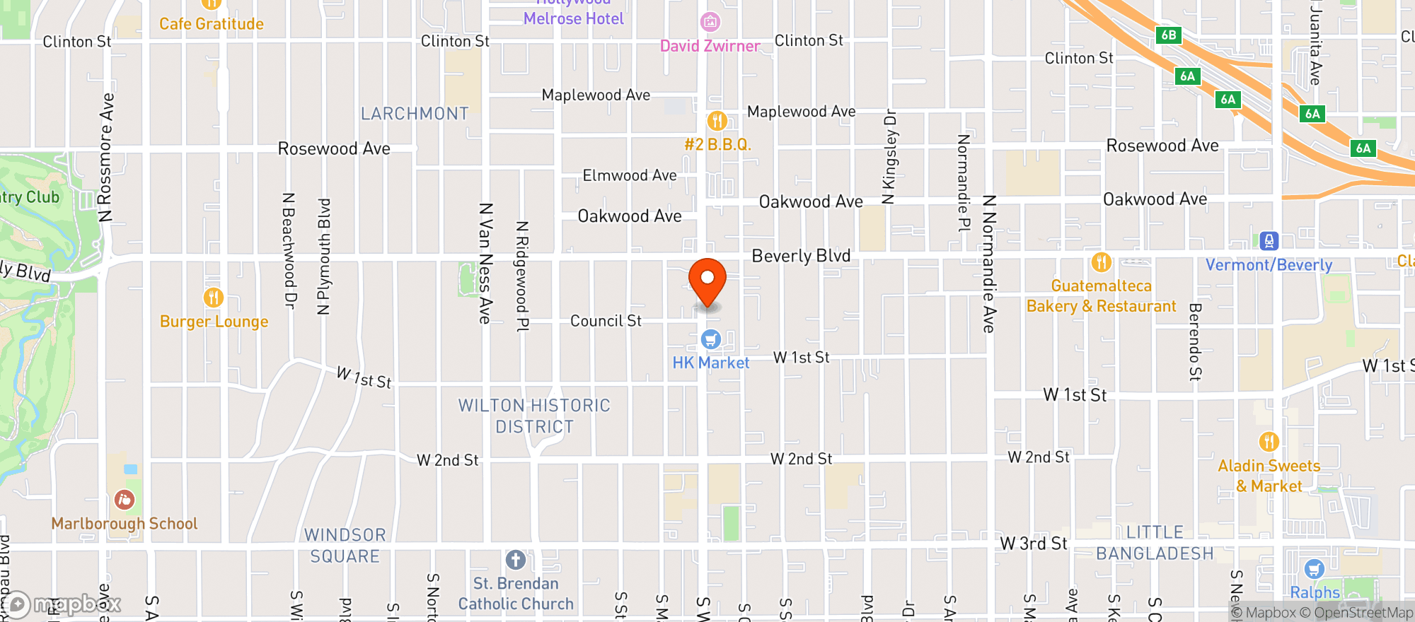 Map showing Bier Garten