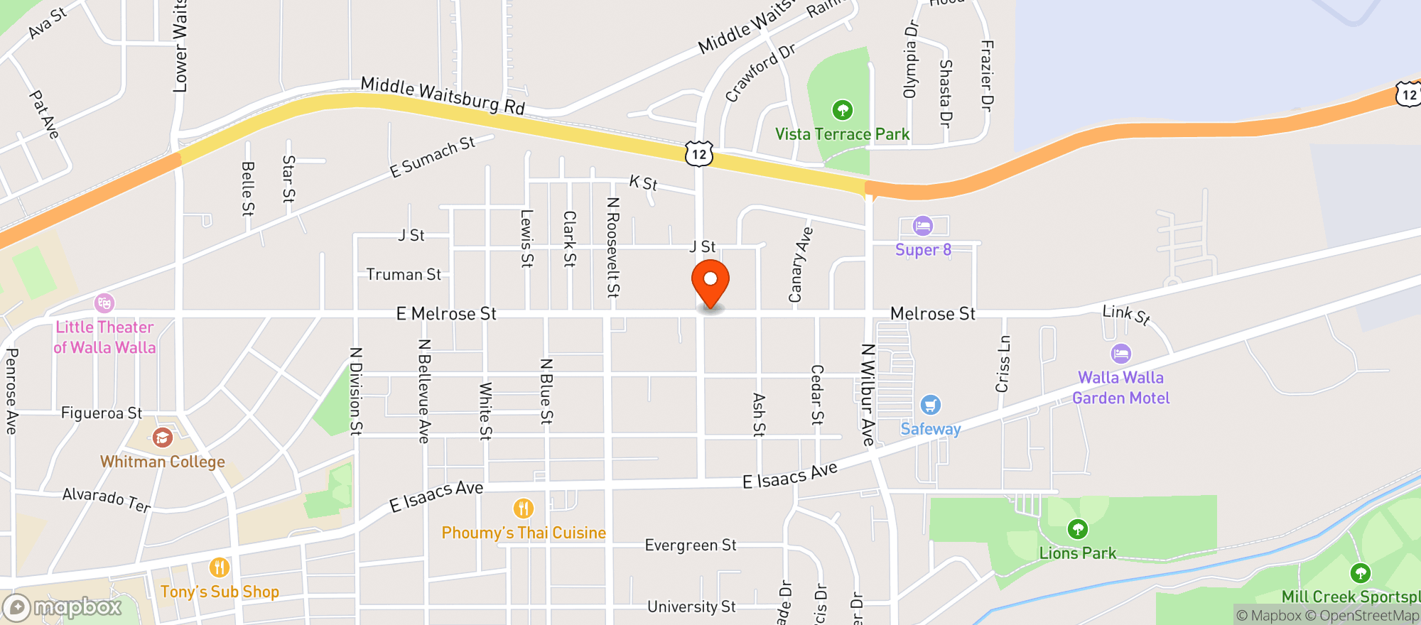 Map showing Joes Corner