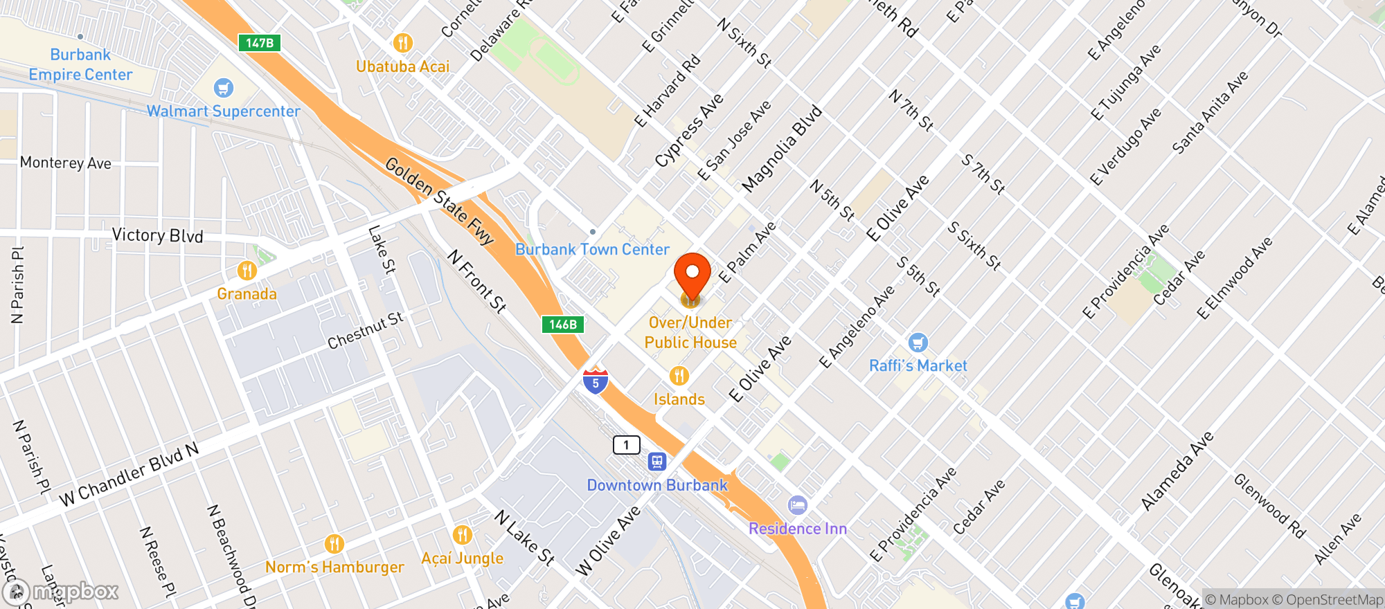 Map showing Over Under Public House #112