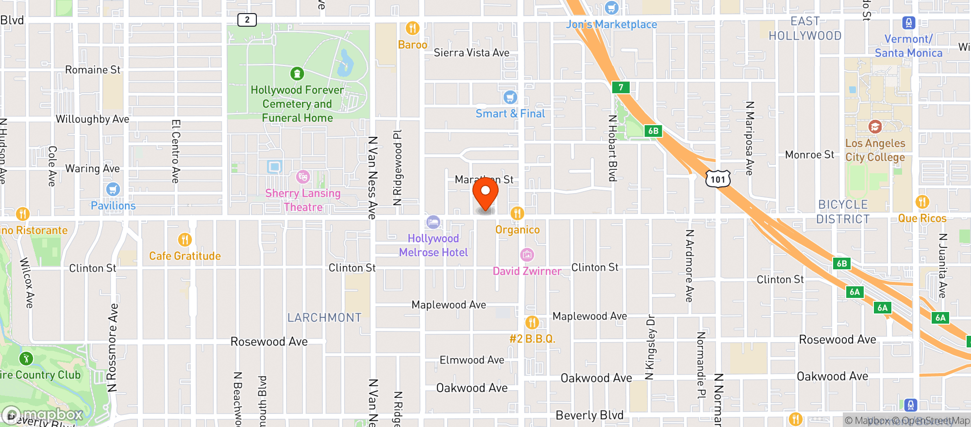 Map showing Garys Liquor