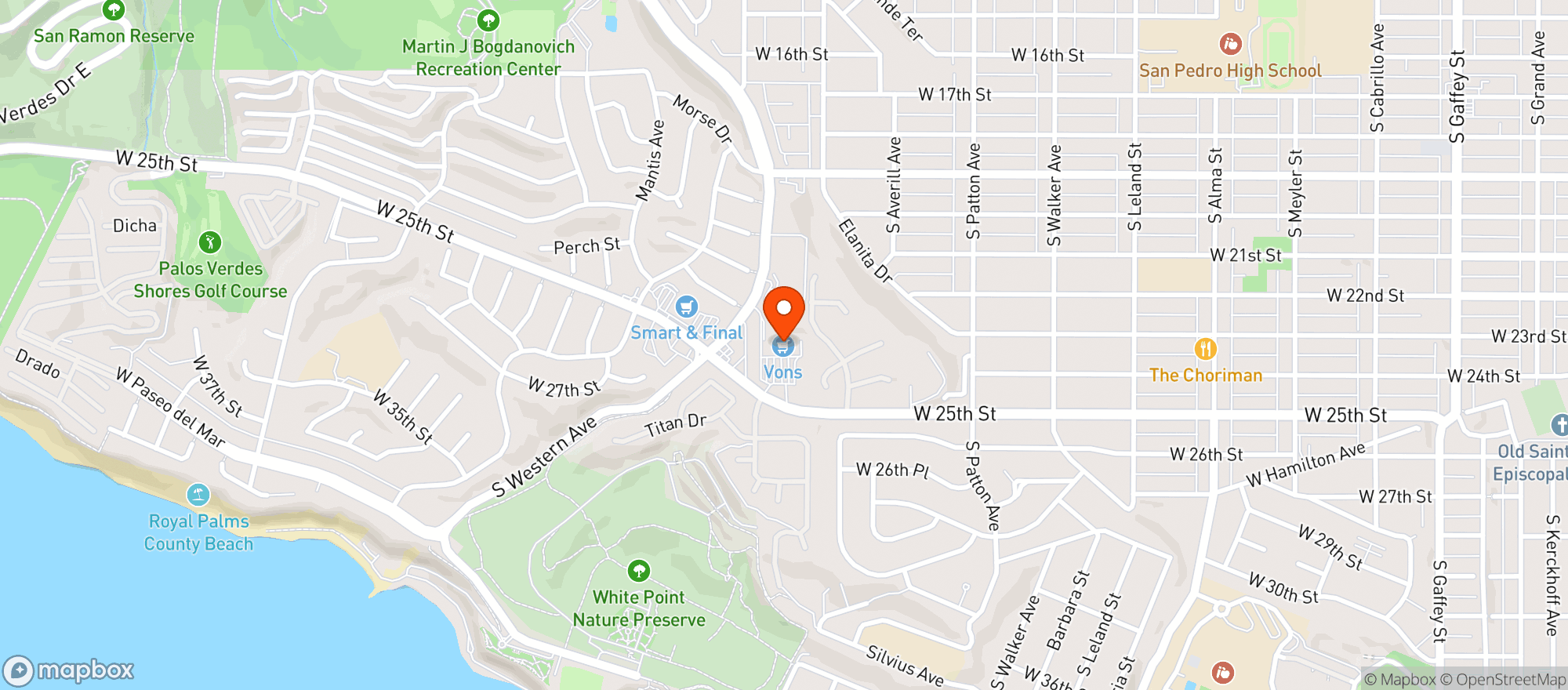 Map showing Vons