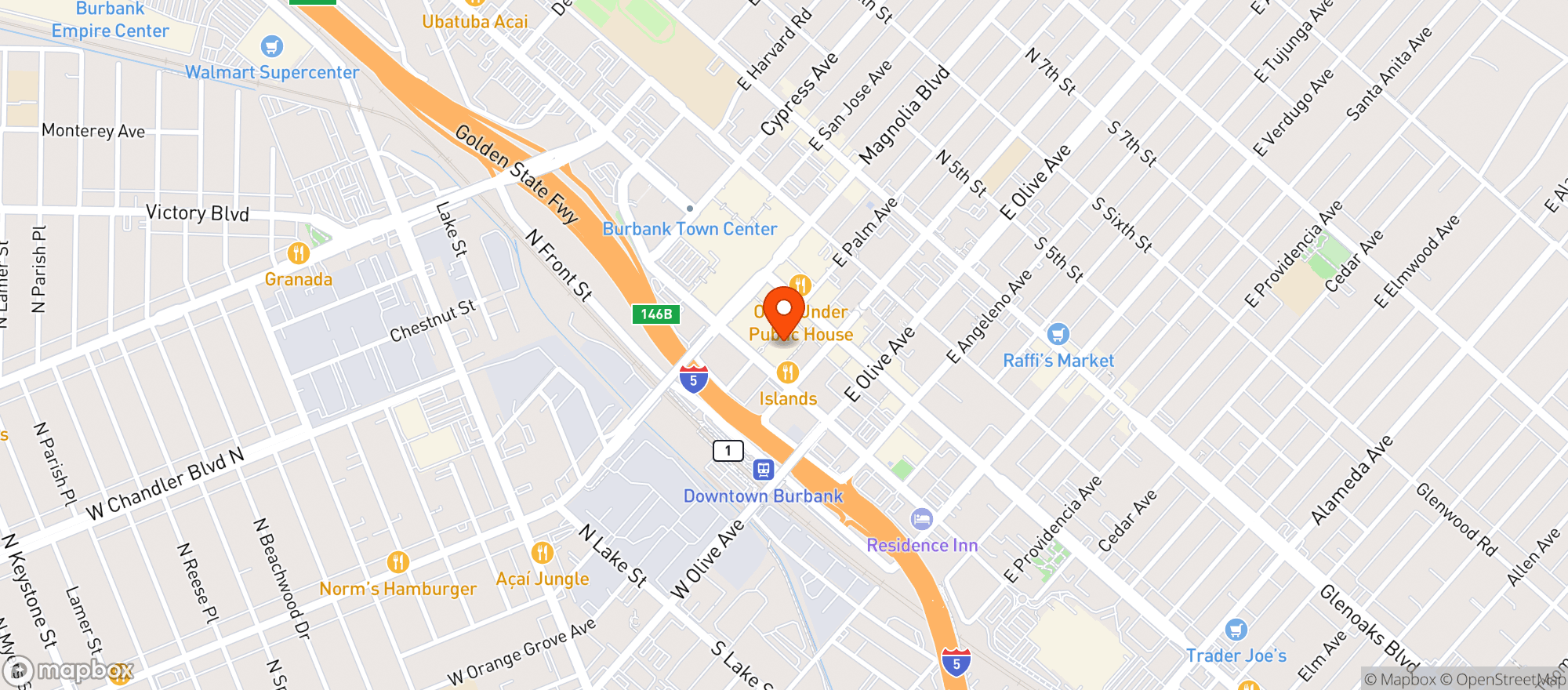 Map showing Yard House