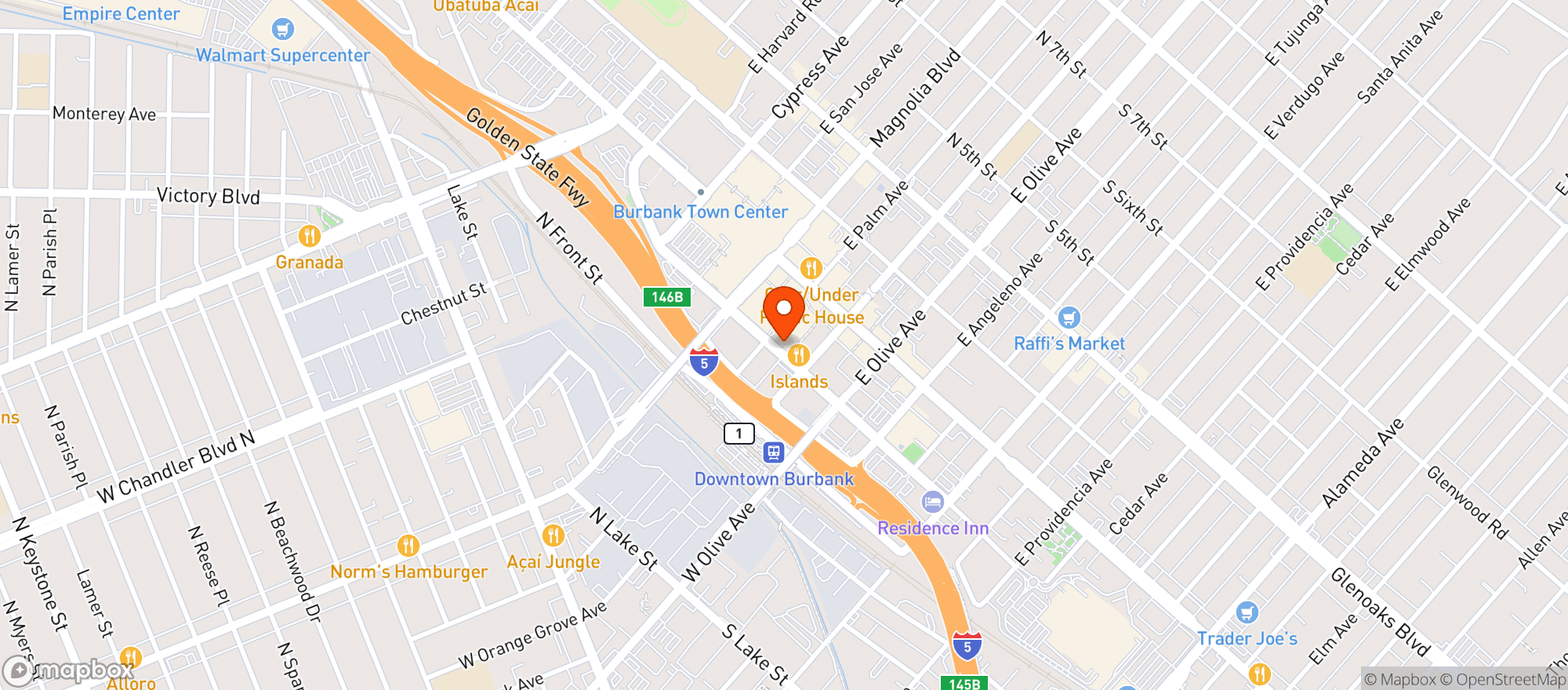 Map showing Barneys Beanery