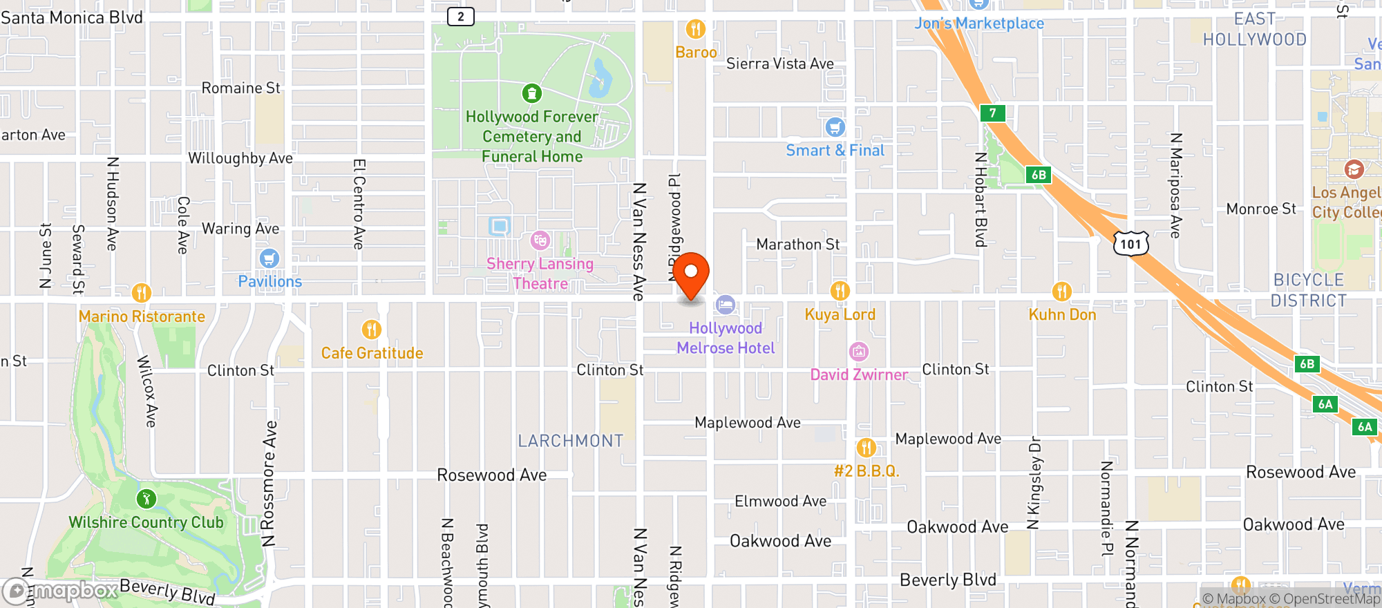 Map showing Osteria La Buca